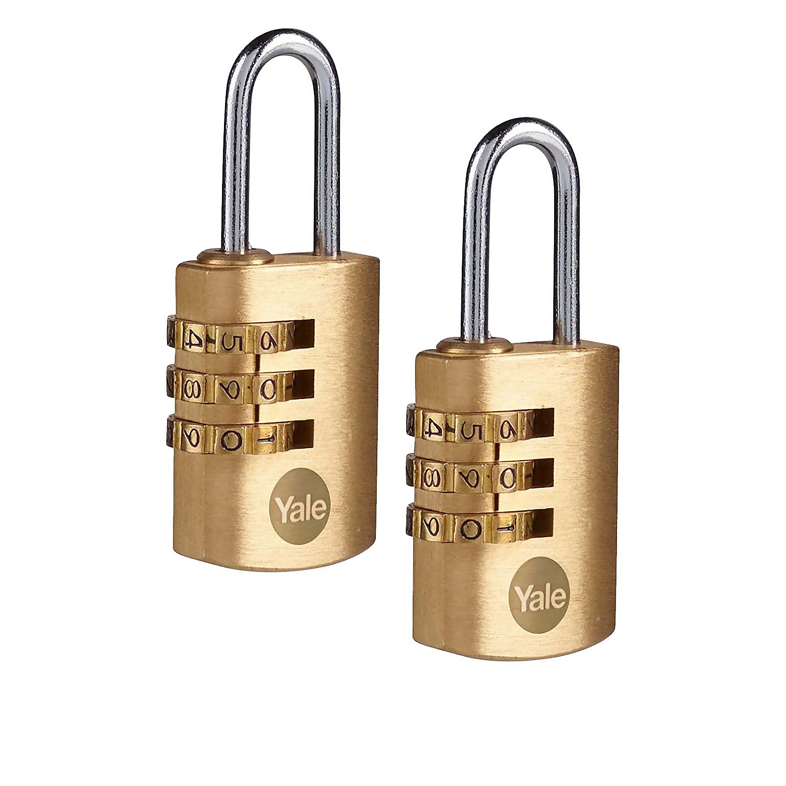 Photo of Yale 2 Pack Of Brass Combination 22mm Padlocks