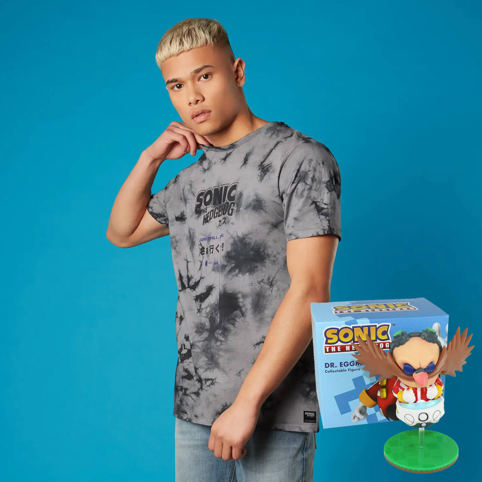 Lot Sonic The Hedgehog : T-Shirt & Figurine Eggman - L