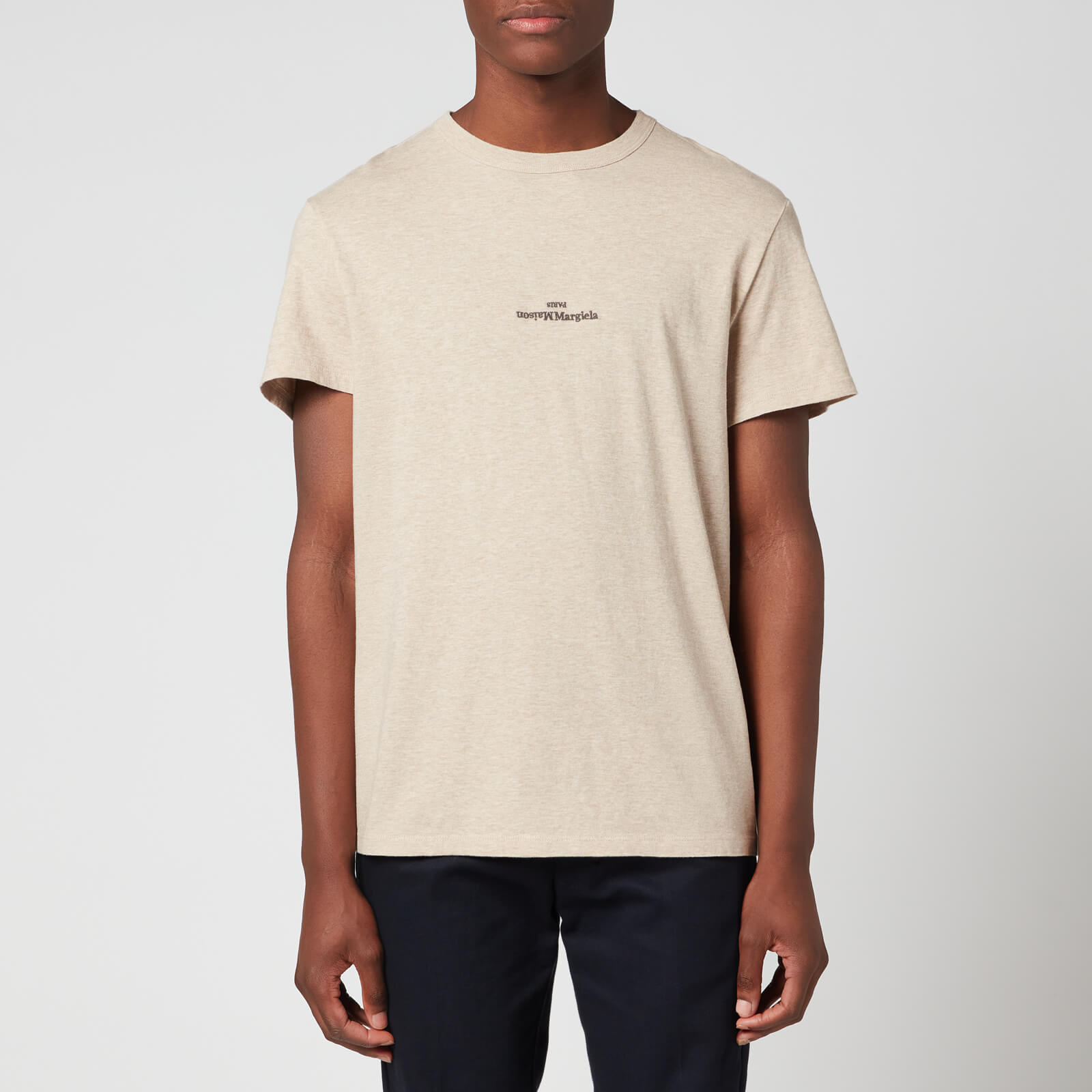Maison Margiela Men's Distorted Logo T-Shirt - Beige - 50/L