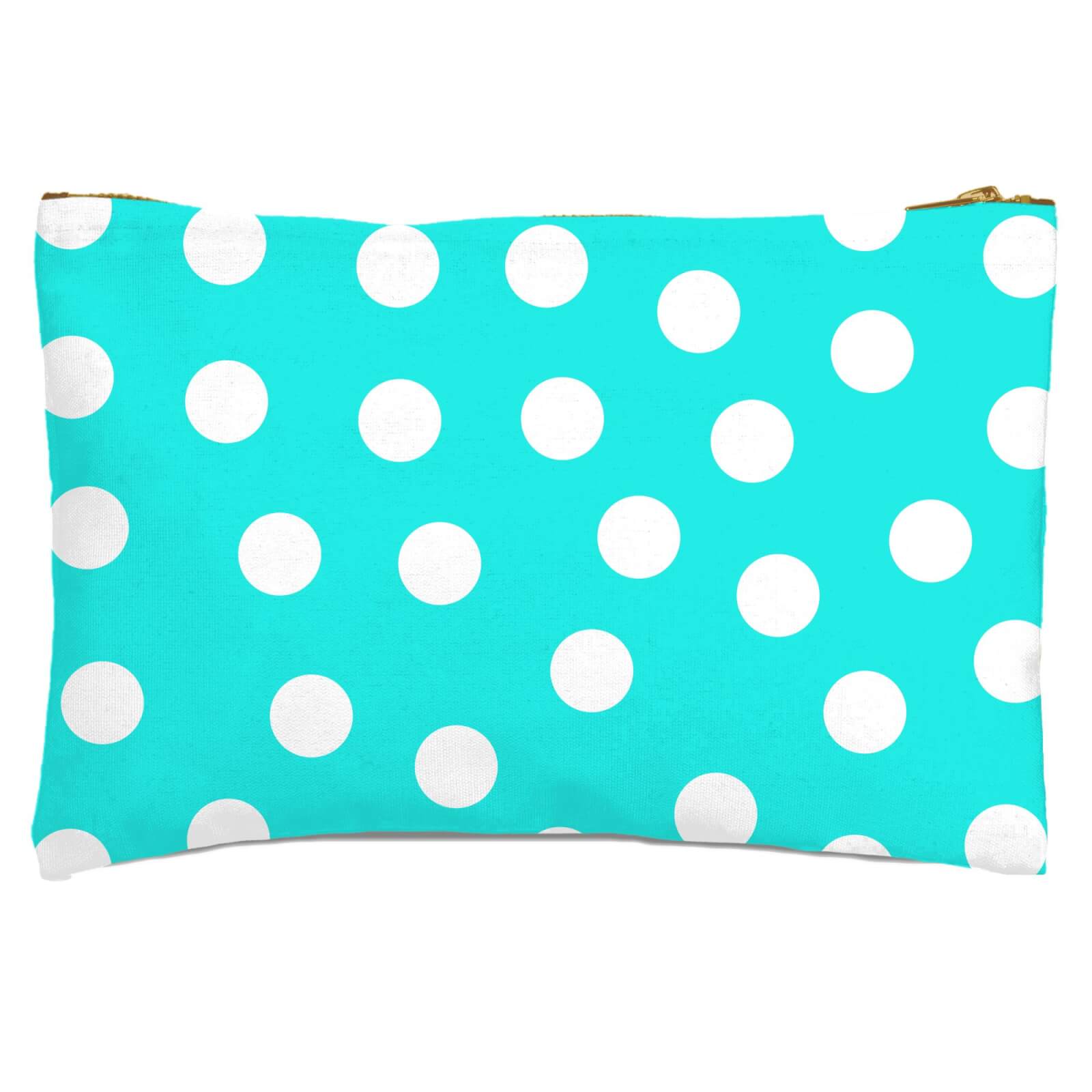 Turquoise Polka Dots Zipped Pouch