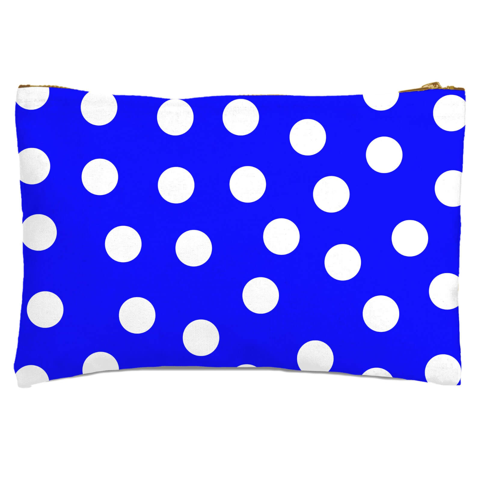 Bright Blue Polka Dots Zipped Pouch