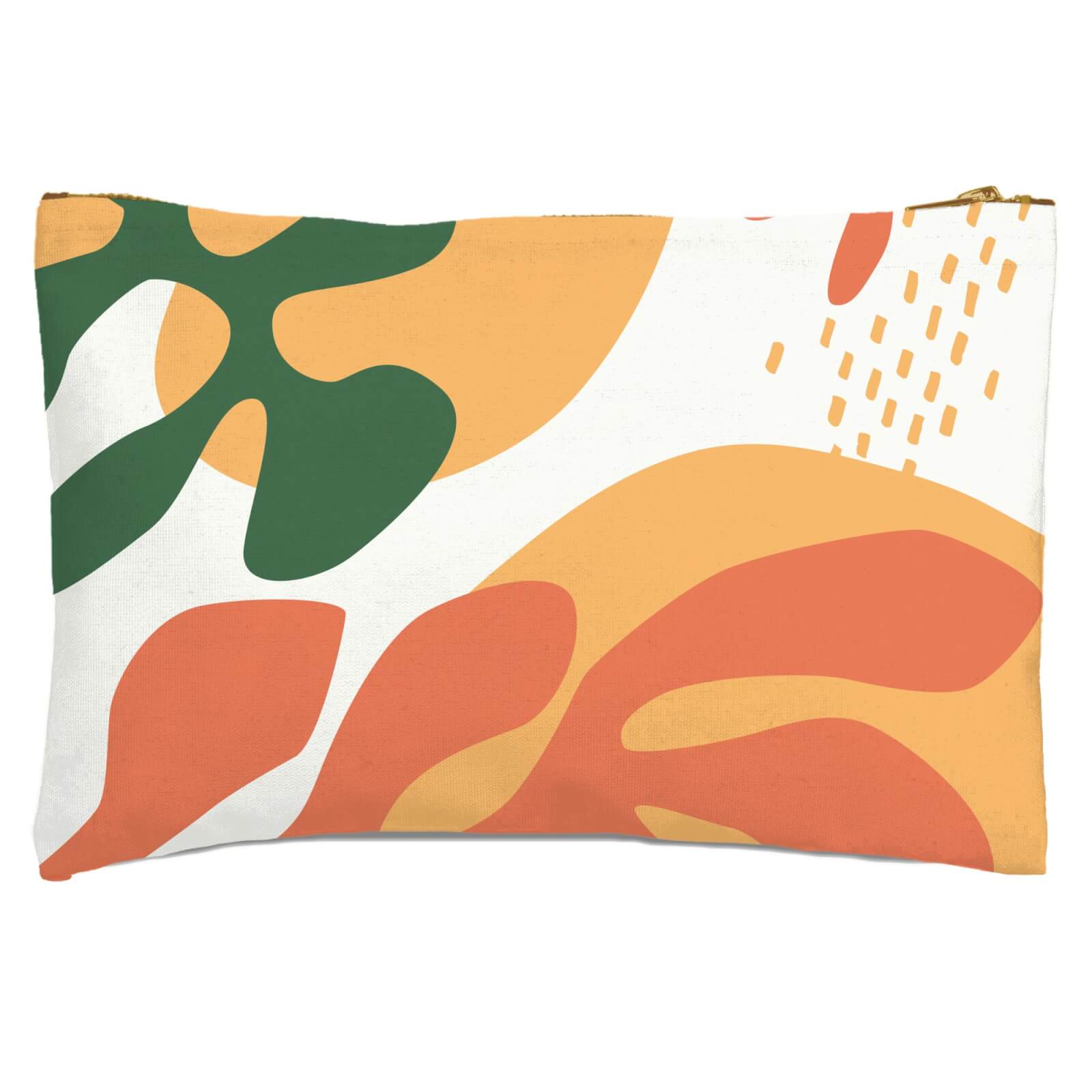 Mid Warm Leaf Pattern Zipped Pouch