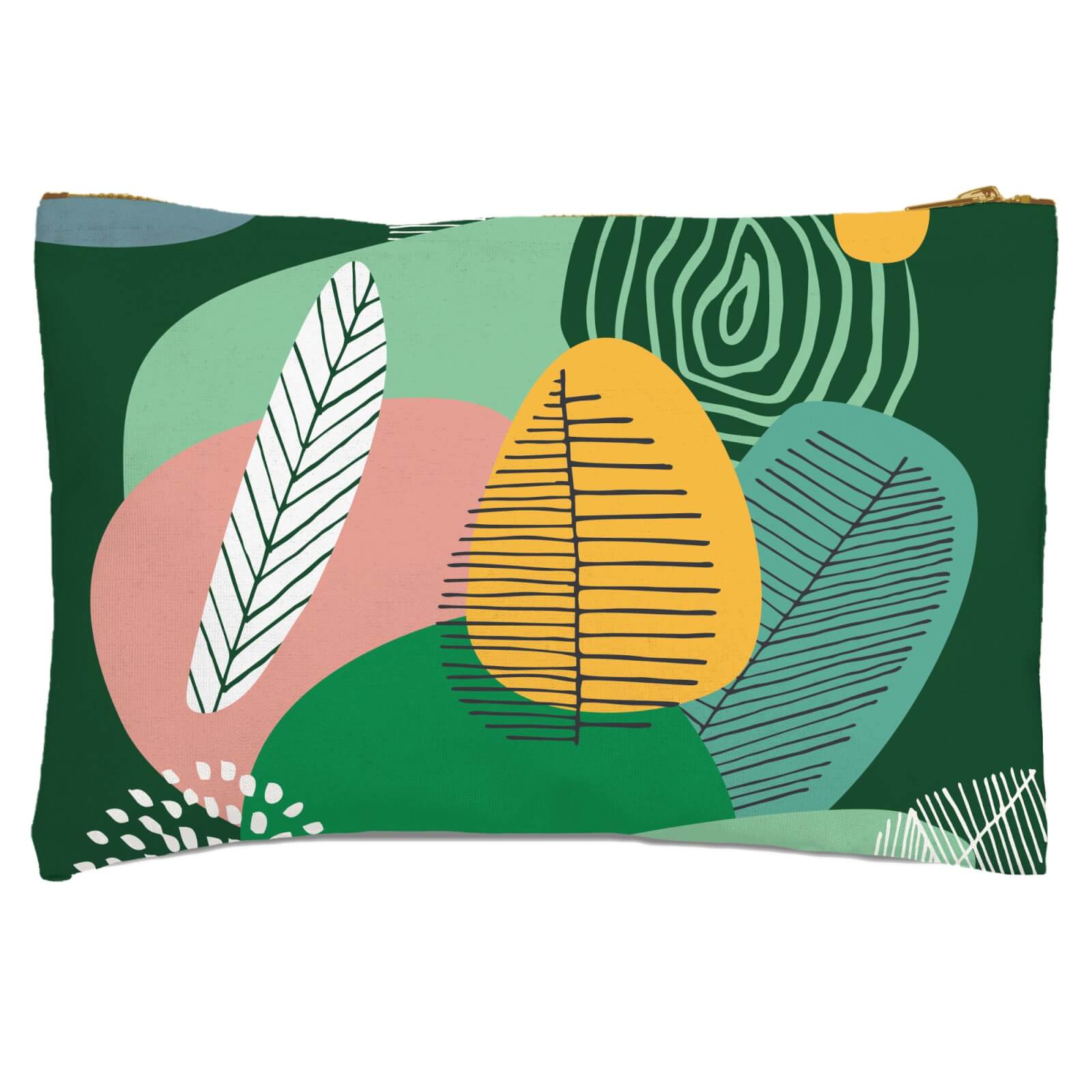Abstract Leaves And Feathers Zipped Pouch