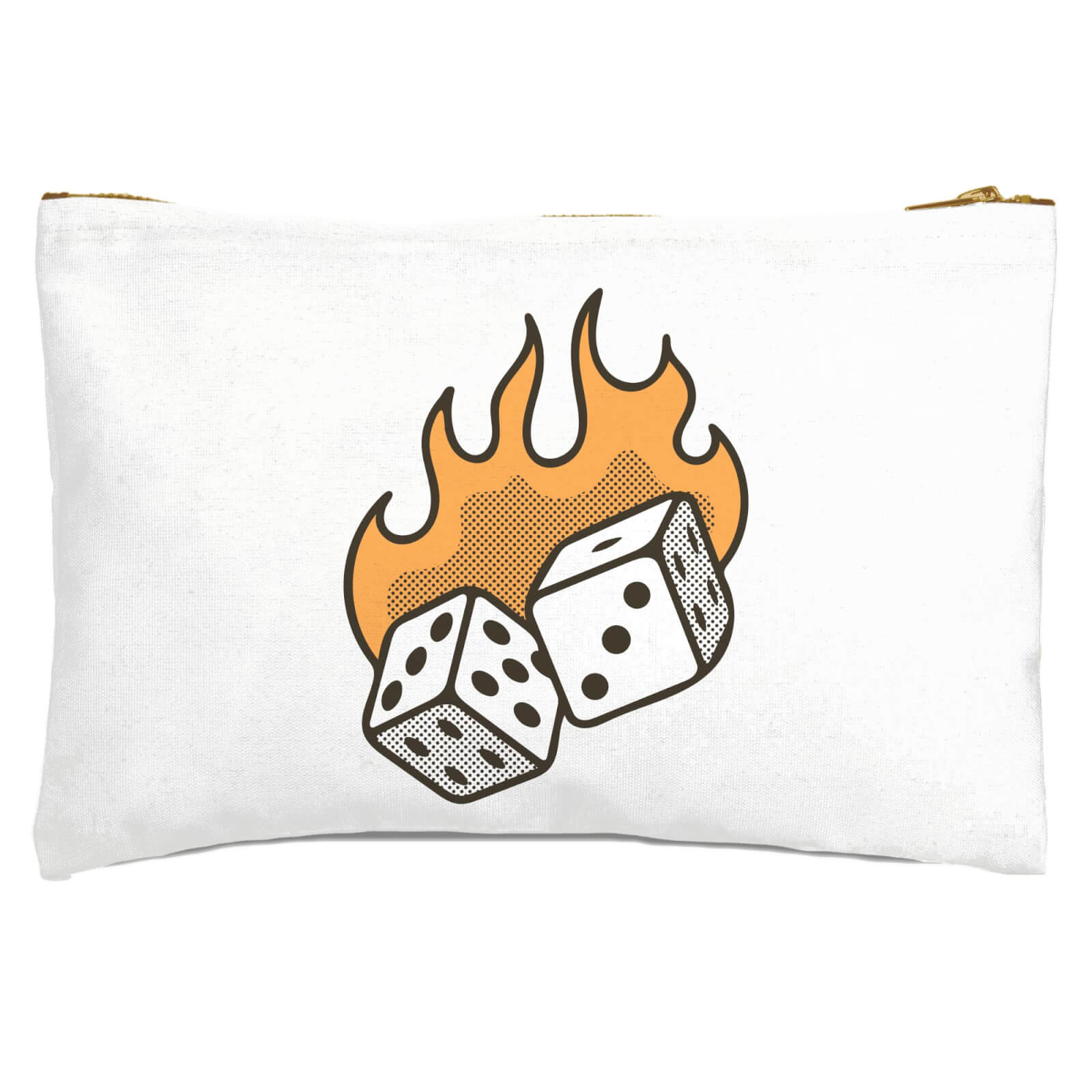 Flaming Dice Zipped Pouch