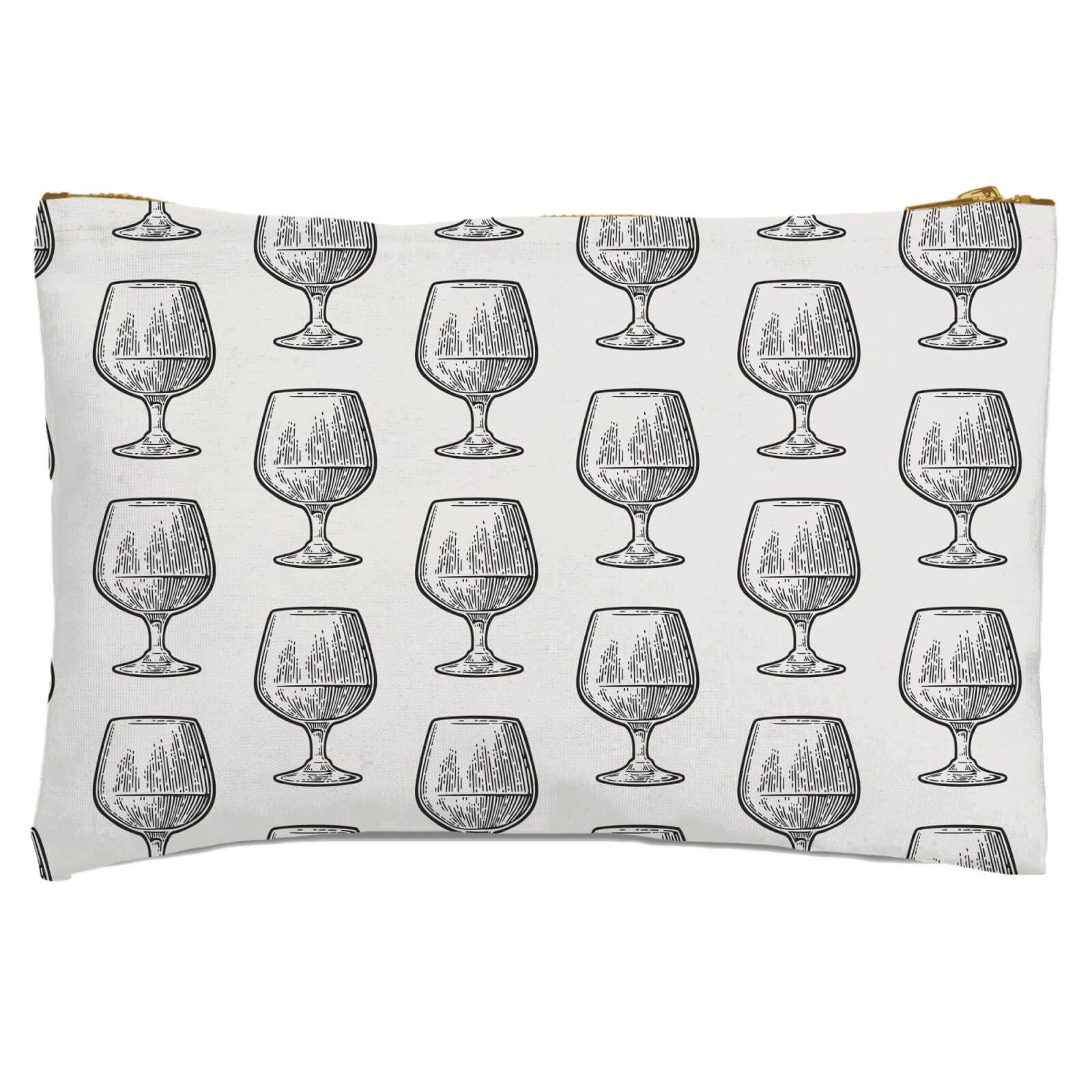 Whisky Glass Pattern Zipped Pouch