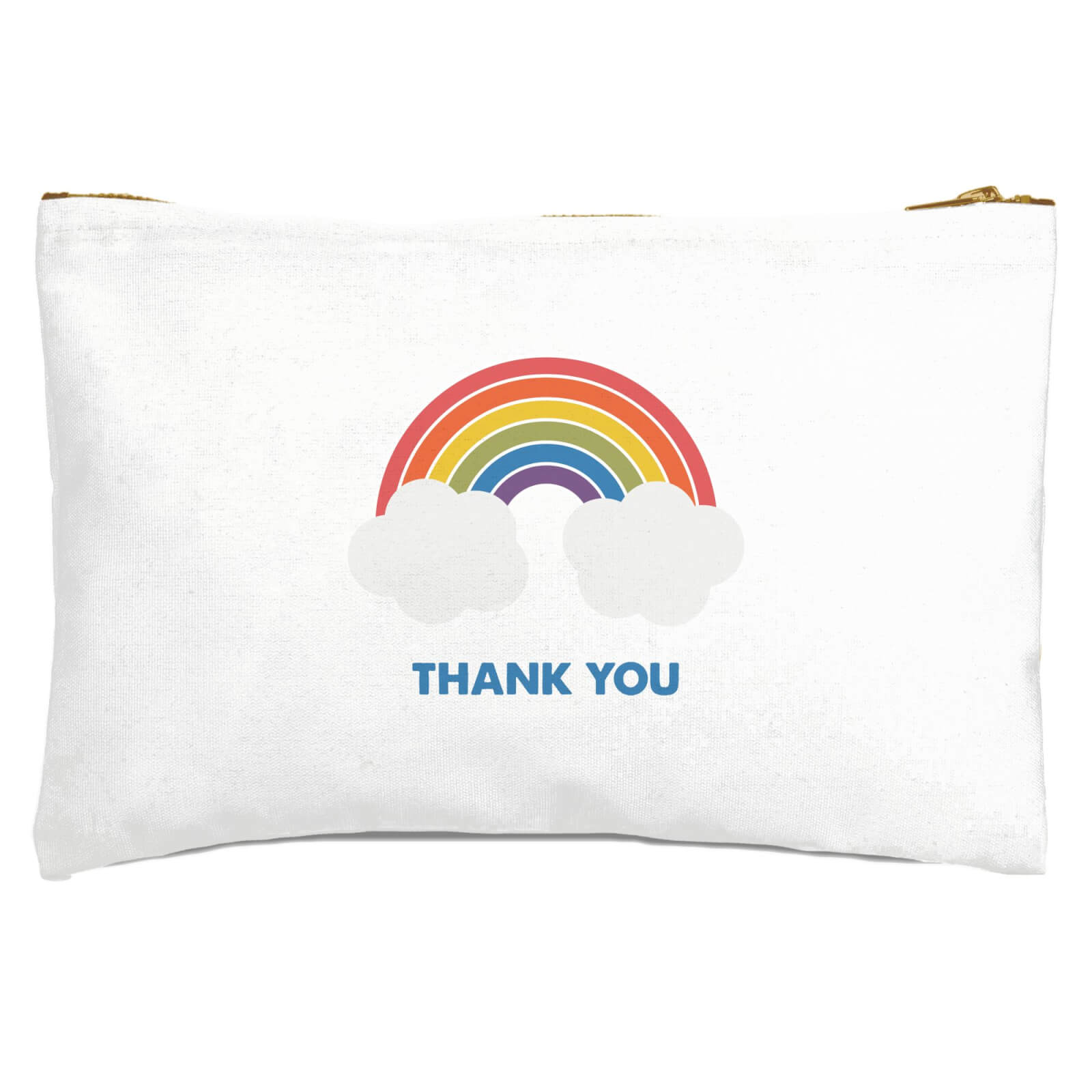 Rainbow With Clouds Thank You Zipped Pouch