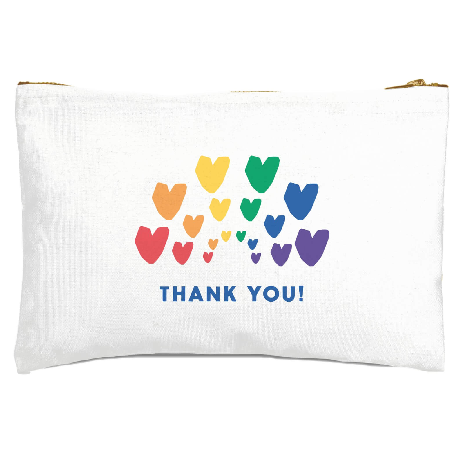 Thank You Rainbow Hearts Zipped Pouch