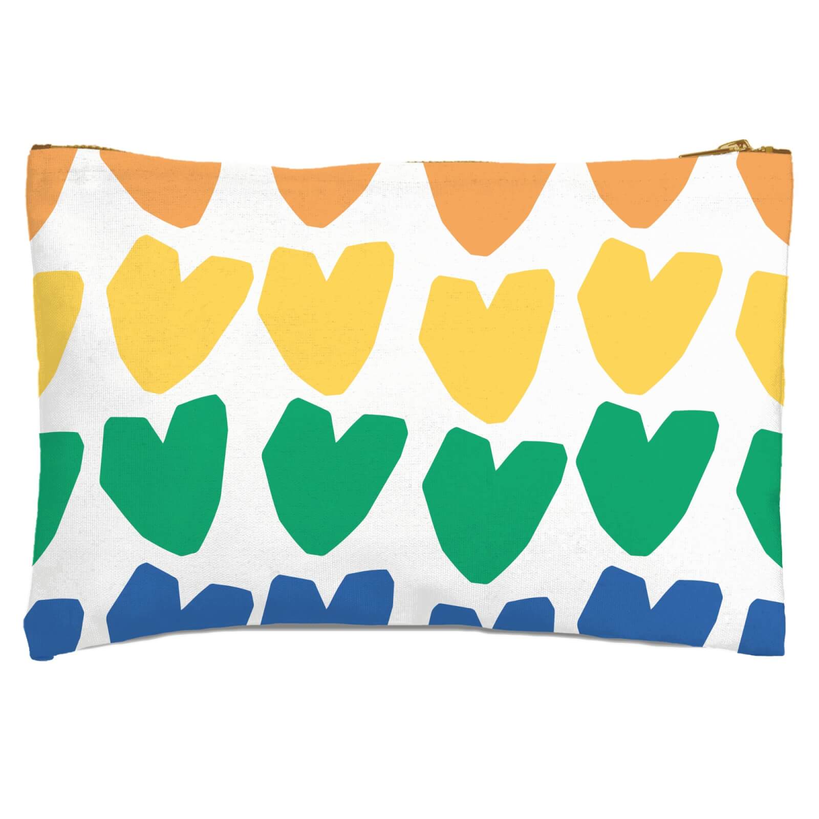Rainbow Hearts Zipped Pouch