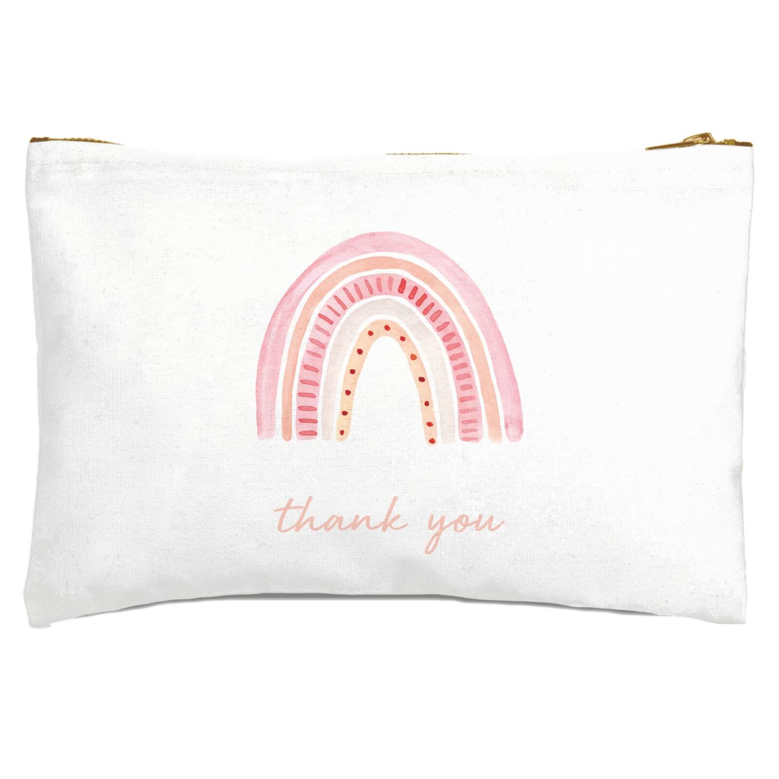 Thank You Pink Rainbow Zipped Pouch