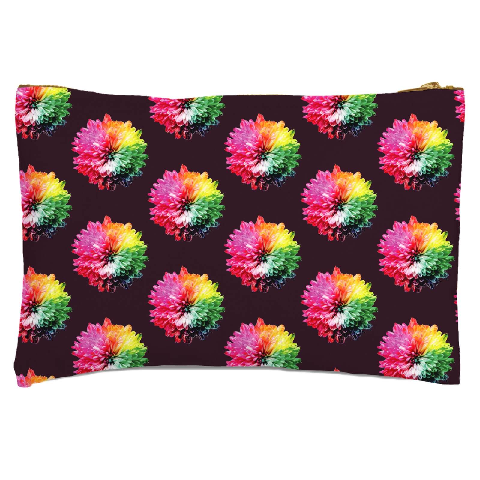 Fluro Flower Pattern Dark Zipped Pouch