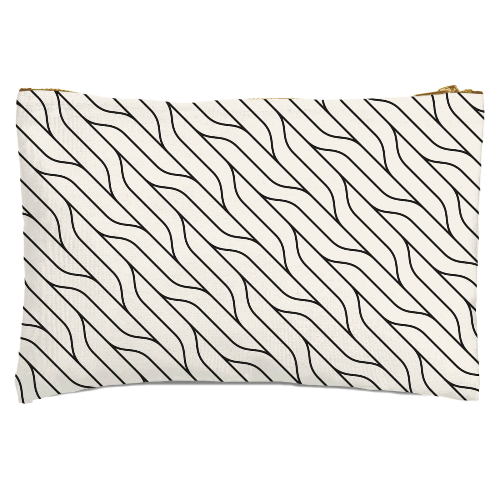 Diagonal Warped Lines Zipped Pouch