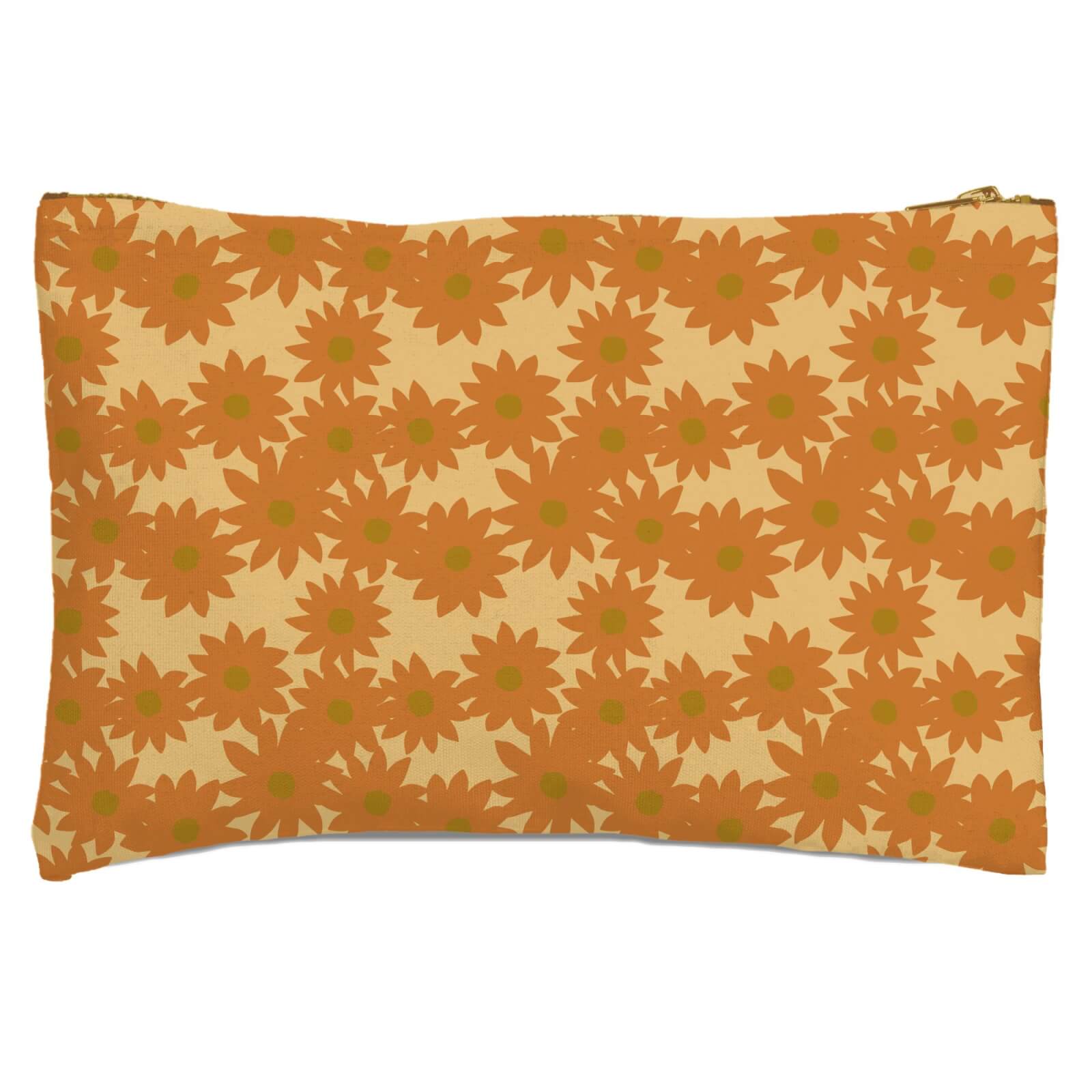 Fuzzy Flowers Zipped Pouch