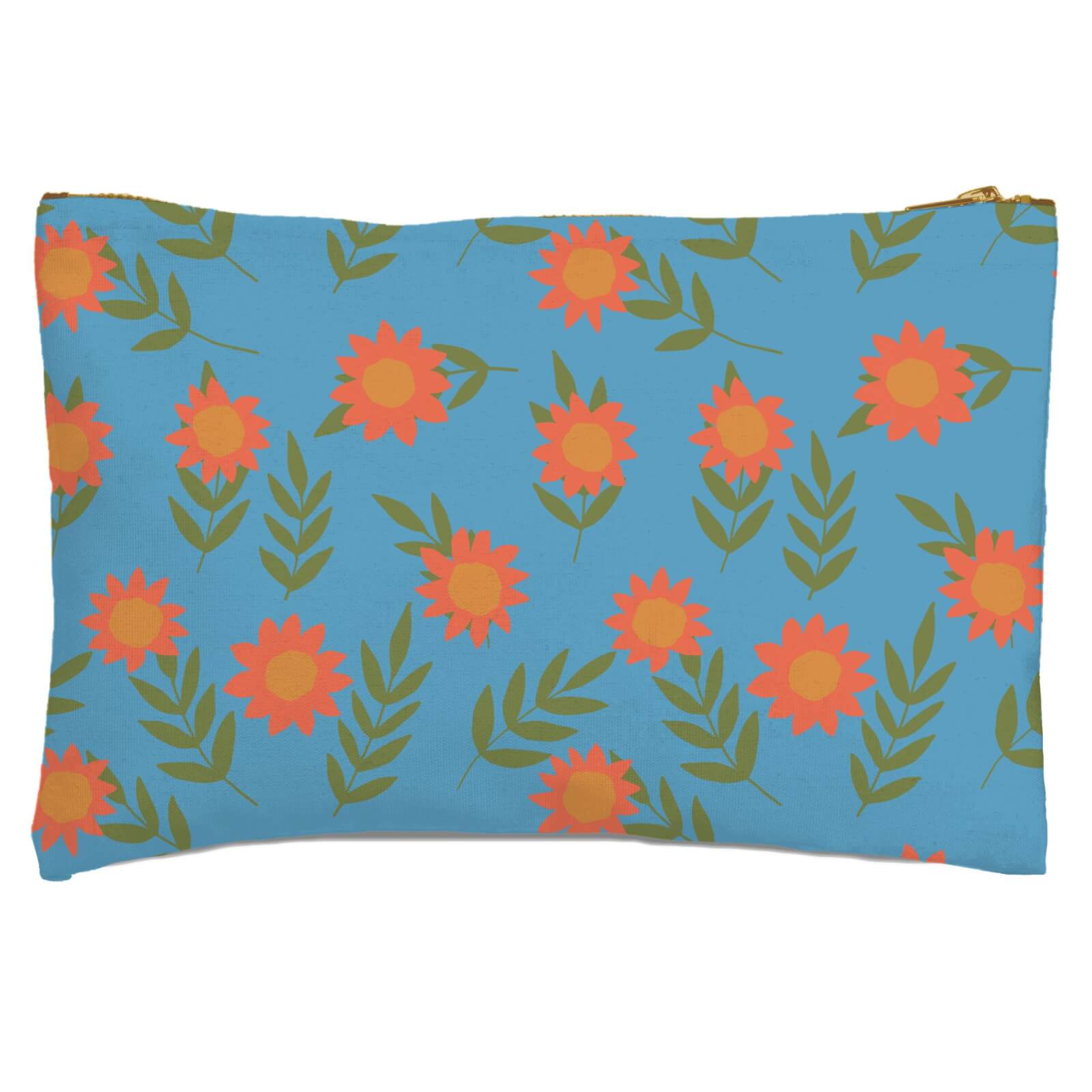 Retro Sunflowers Zipped Pouch