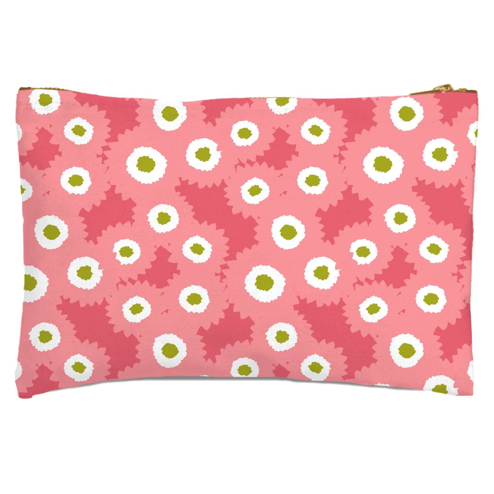 Retro Fuzzy Flowers Zipped Pouch
