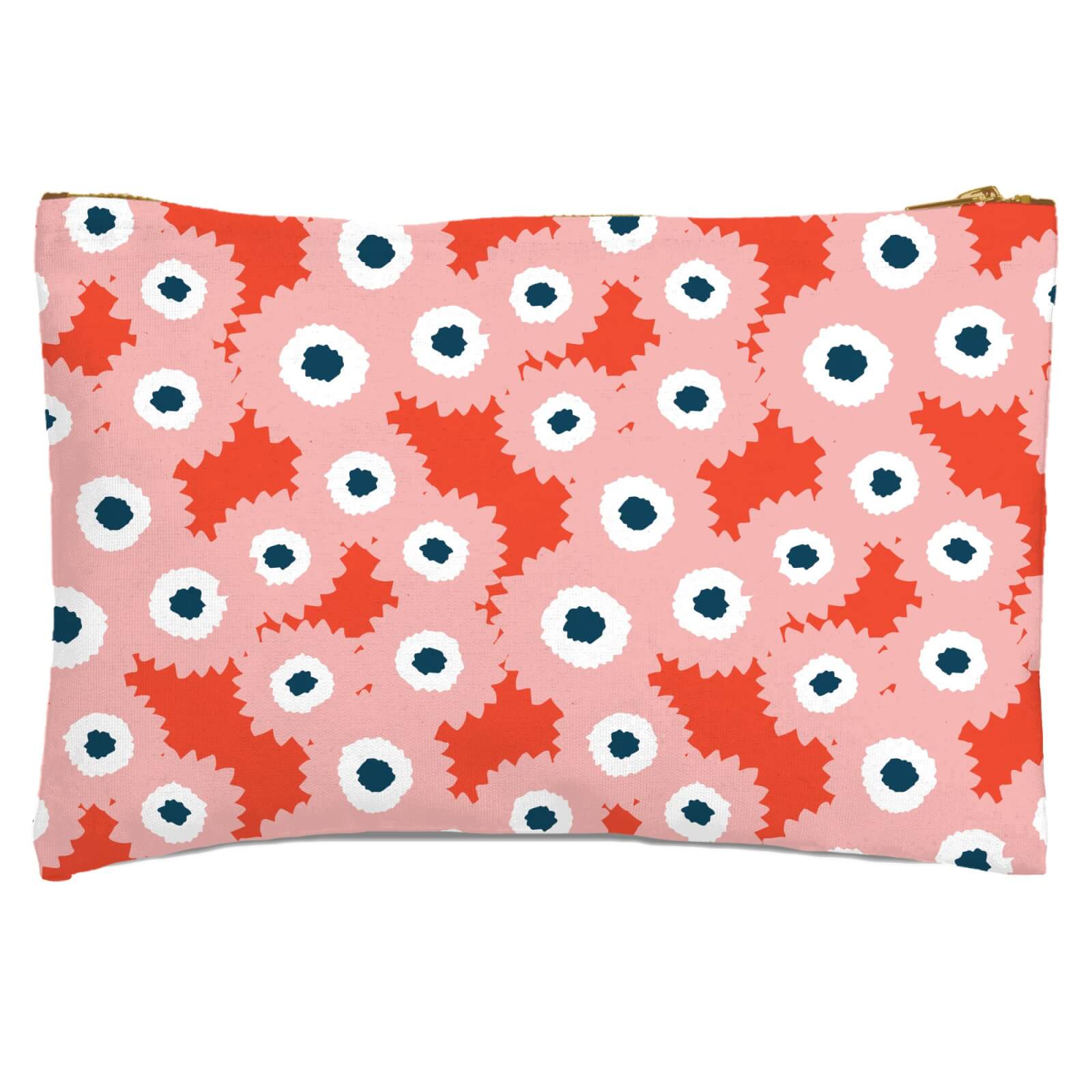 Fuzzy Flowers Zipped Pouch