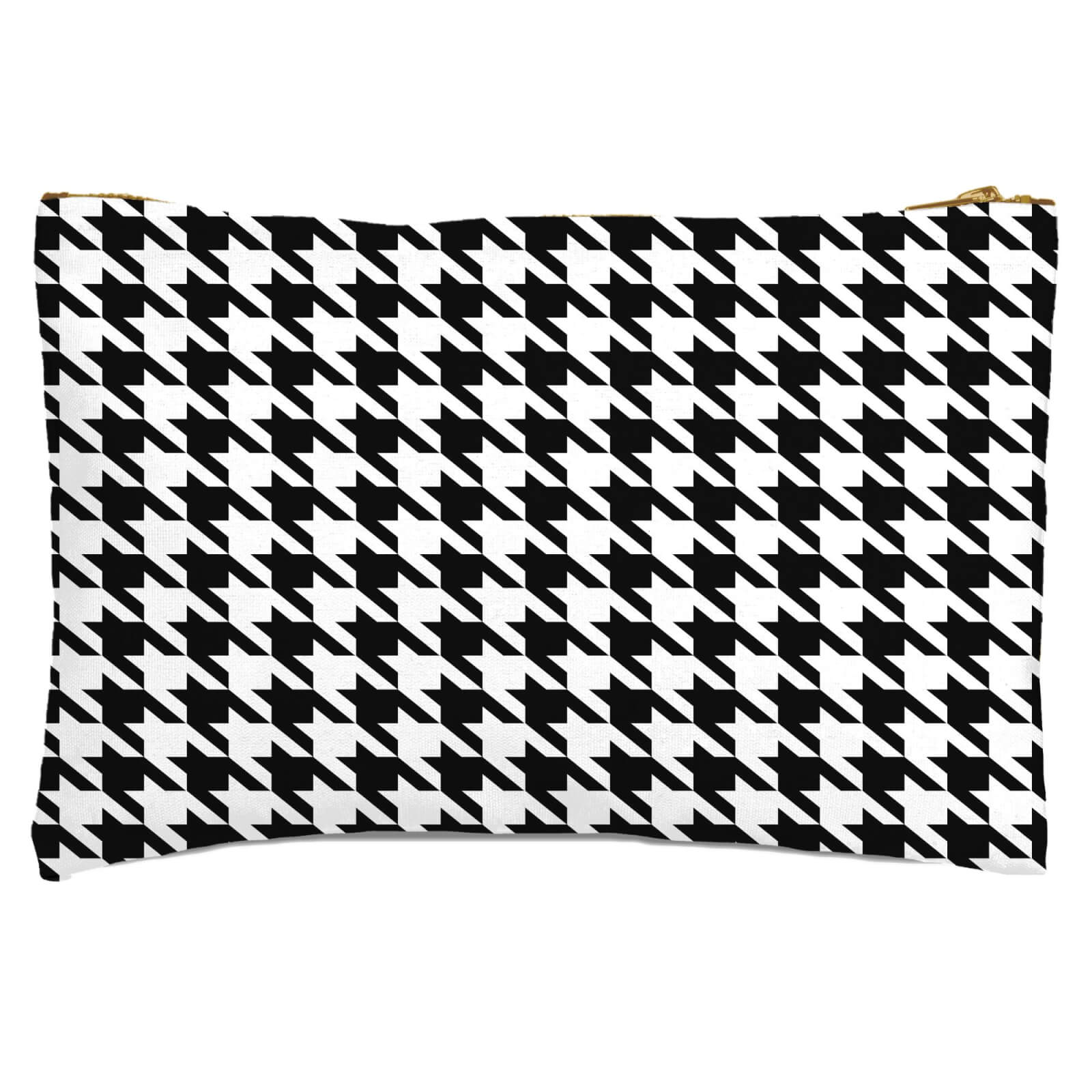 Monochrome Dogtooth Zipped Pouch