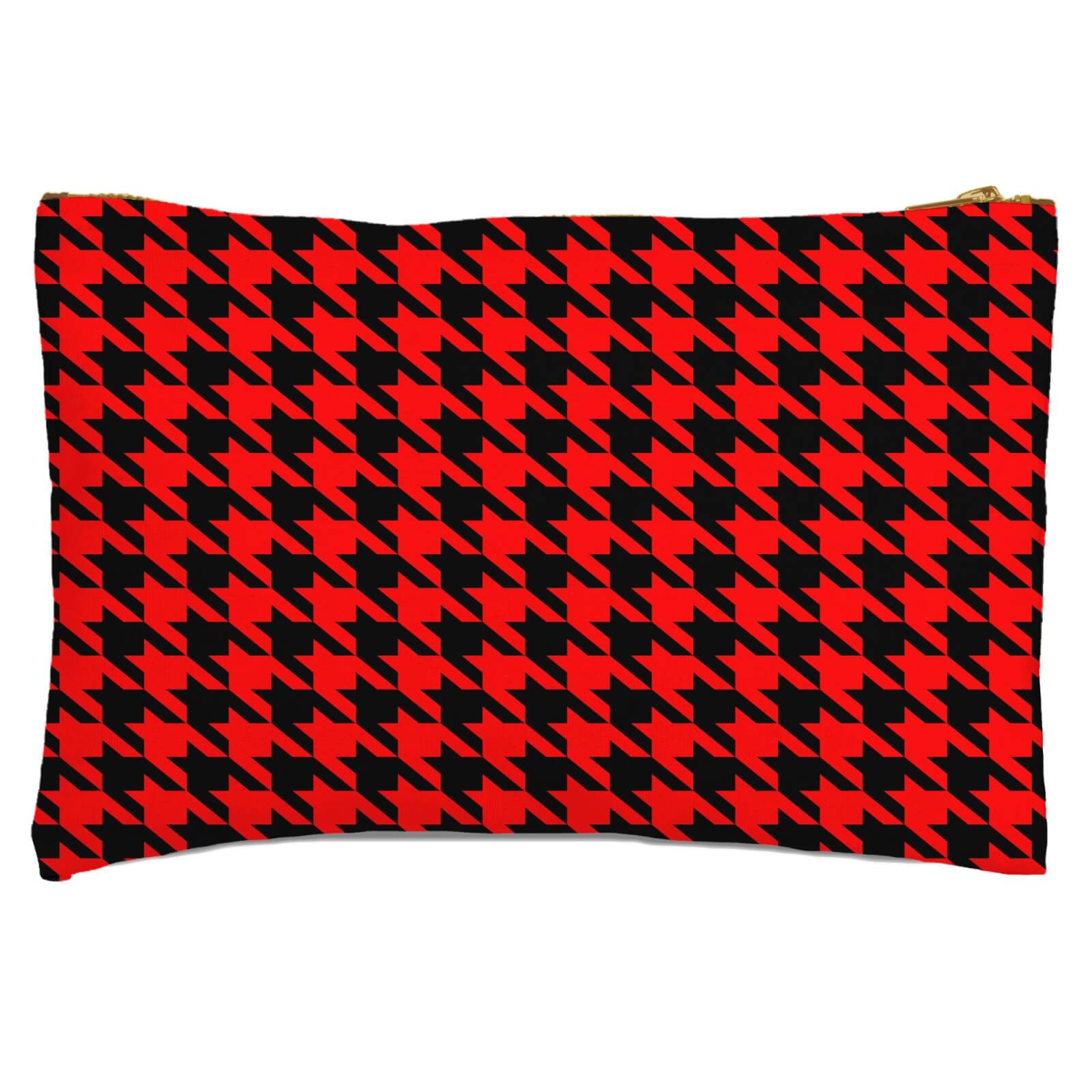 Red Dogtooth Zipped Pouch