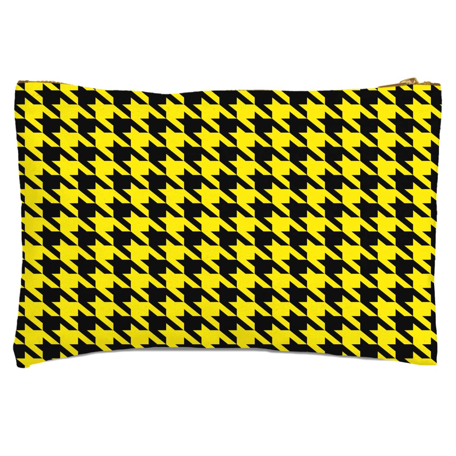 Yellow Dogtooth Zipped Pouch