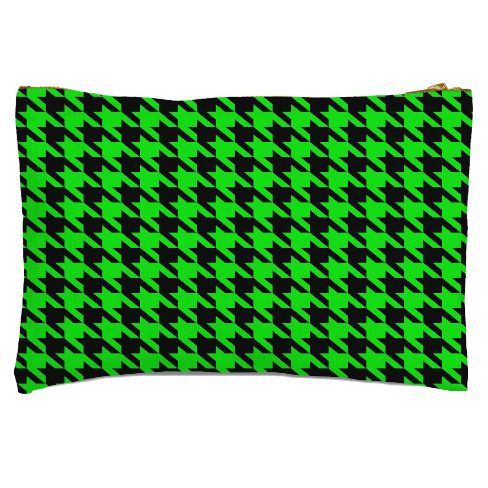 Green Dogtooth Zipped Pouch