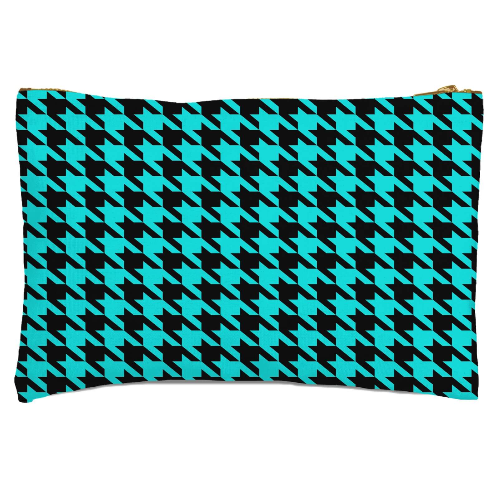 Turquoise Dogtooth Zipped Pouch