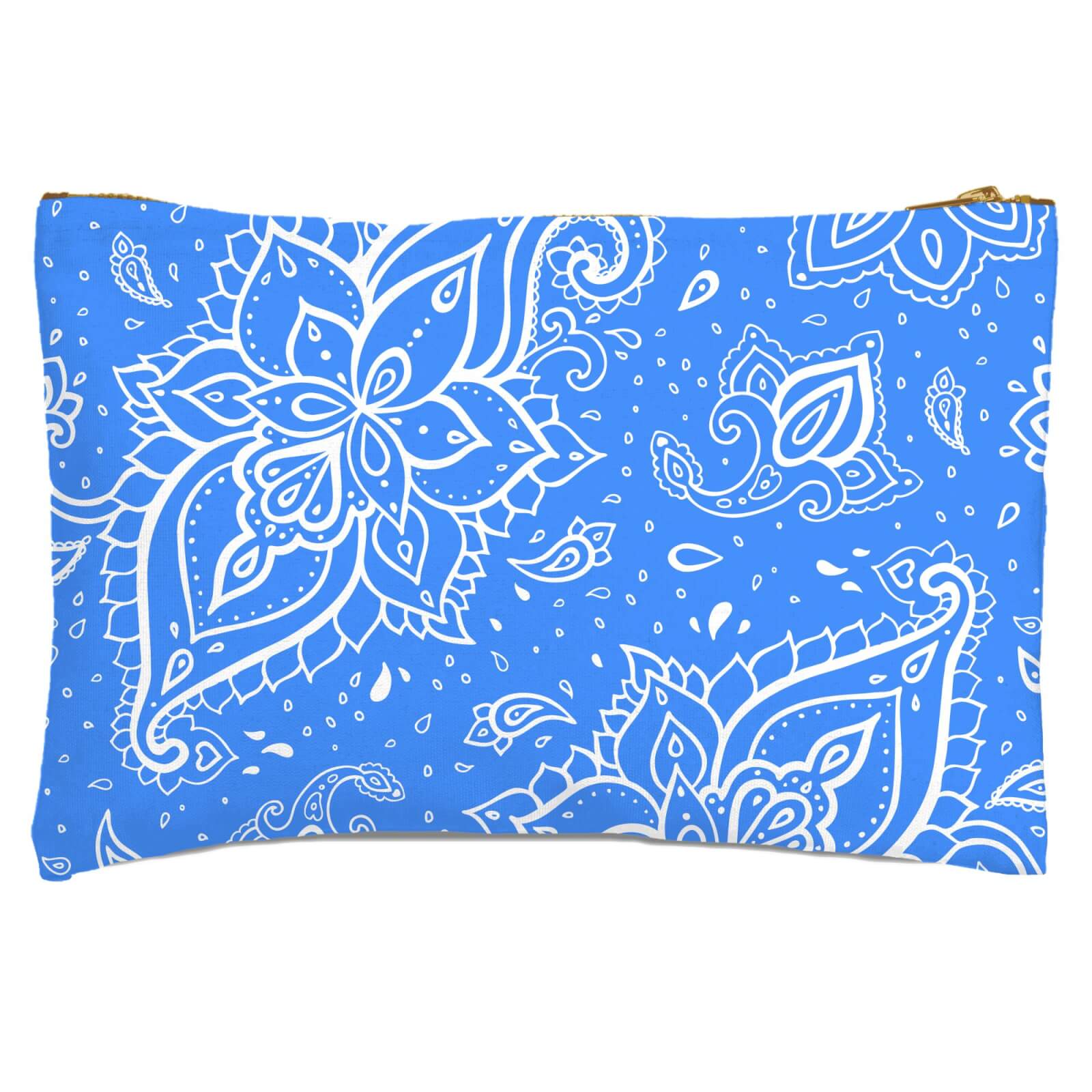 Sky Blue Paisley Zipped Pouch