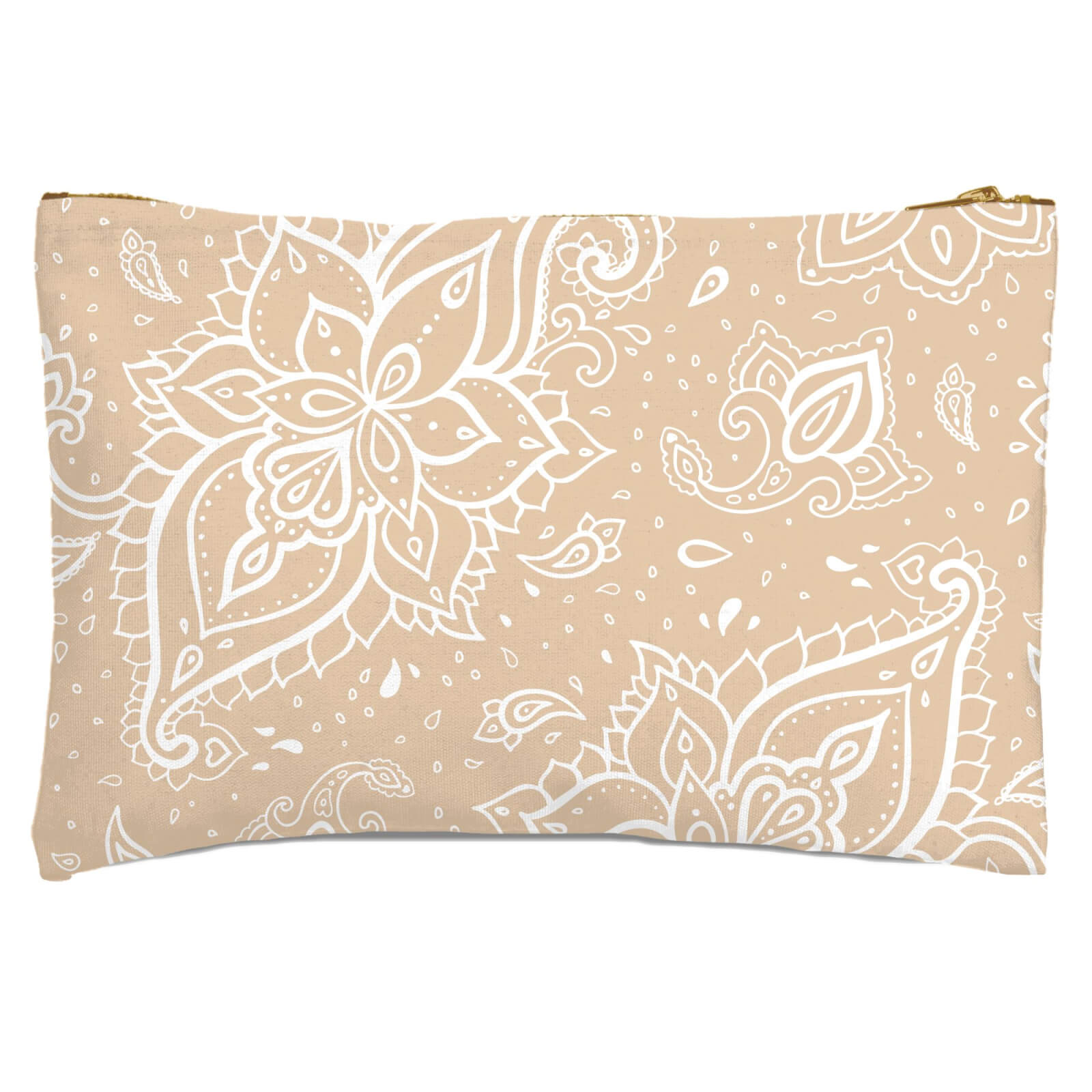 Light Biege Paisley Zipped Pouch