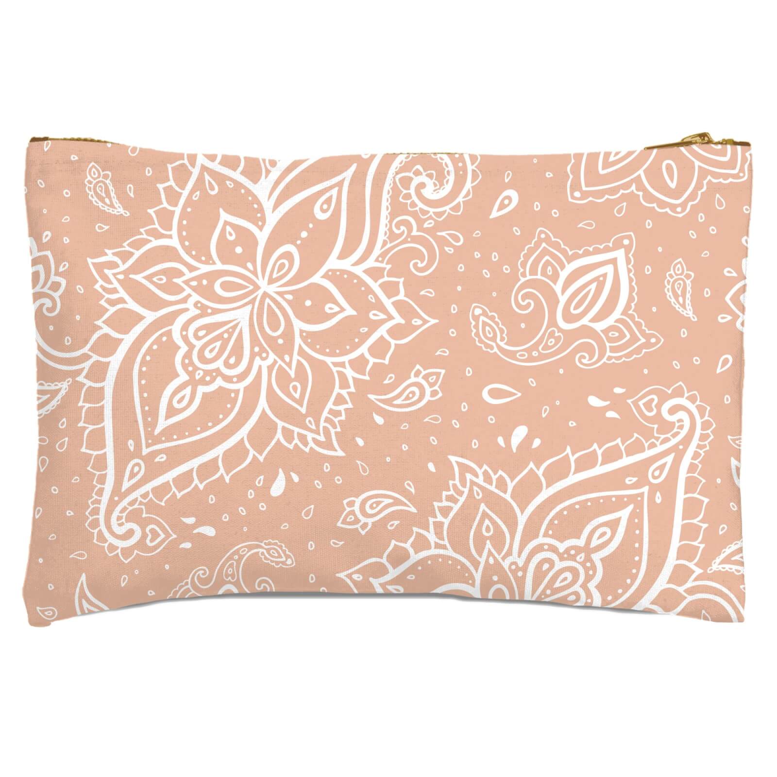 Beige Paisley Zipped Pouch