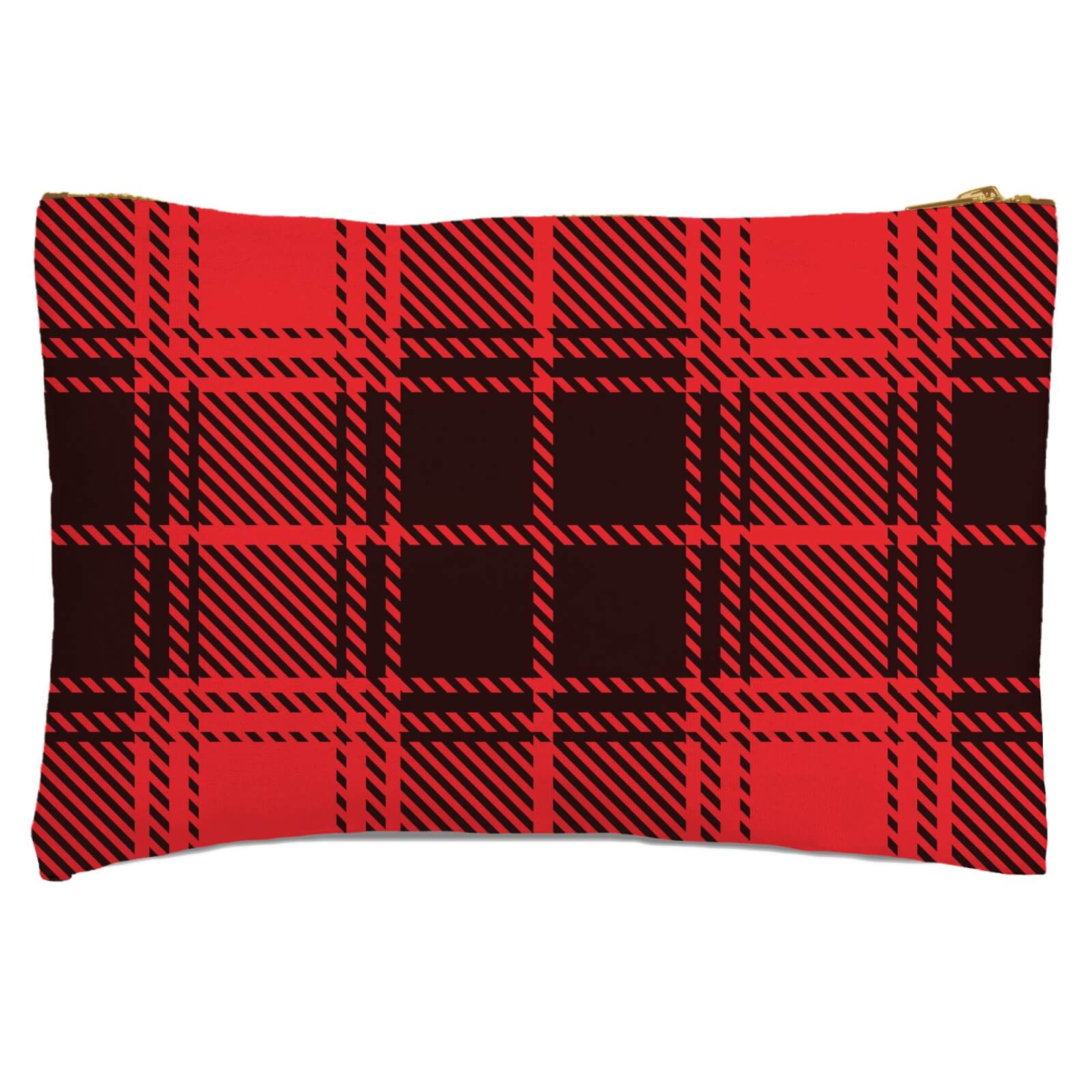 Red & Black Box Tartan Zipped Pouch