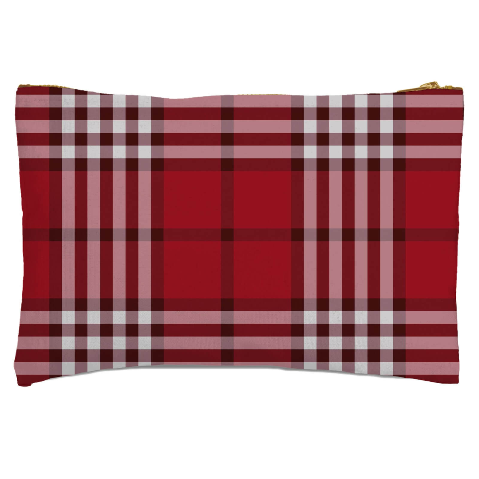 Black, White & Red Multi Tartan Zipped Pouch