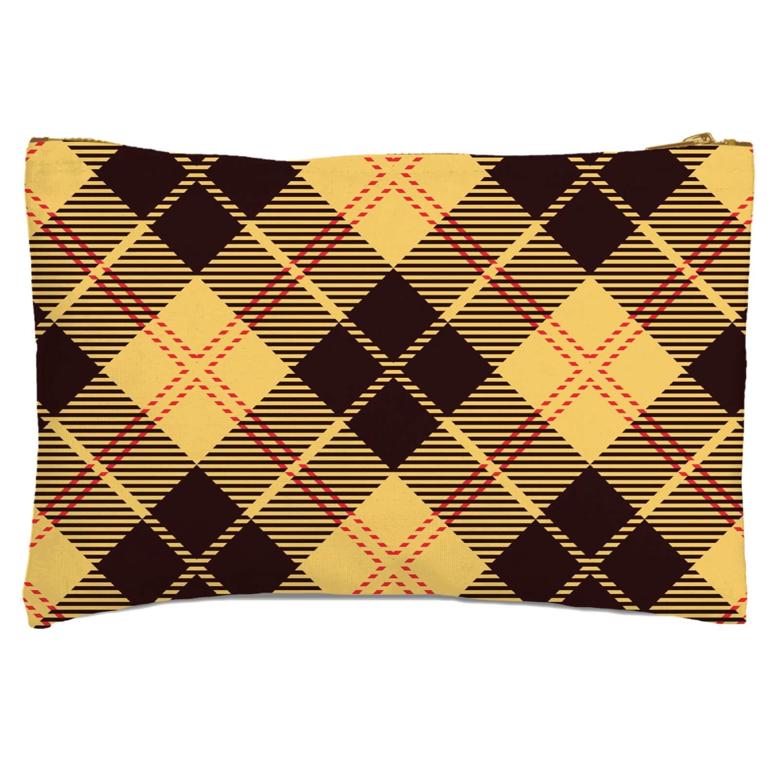 Yellow, Red & Black Cross Tartan Zipped Pouch