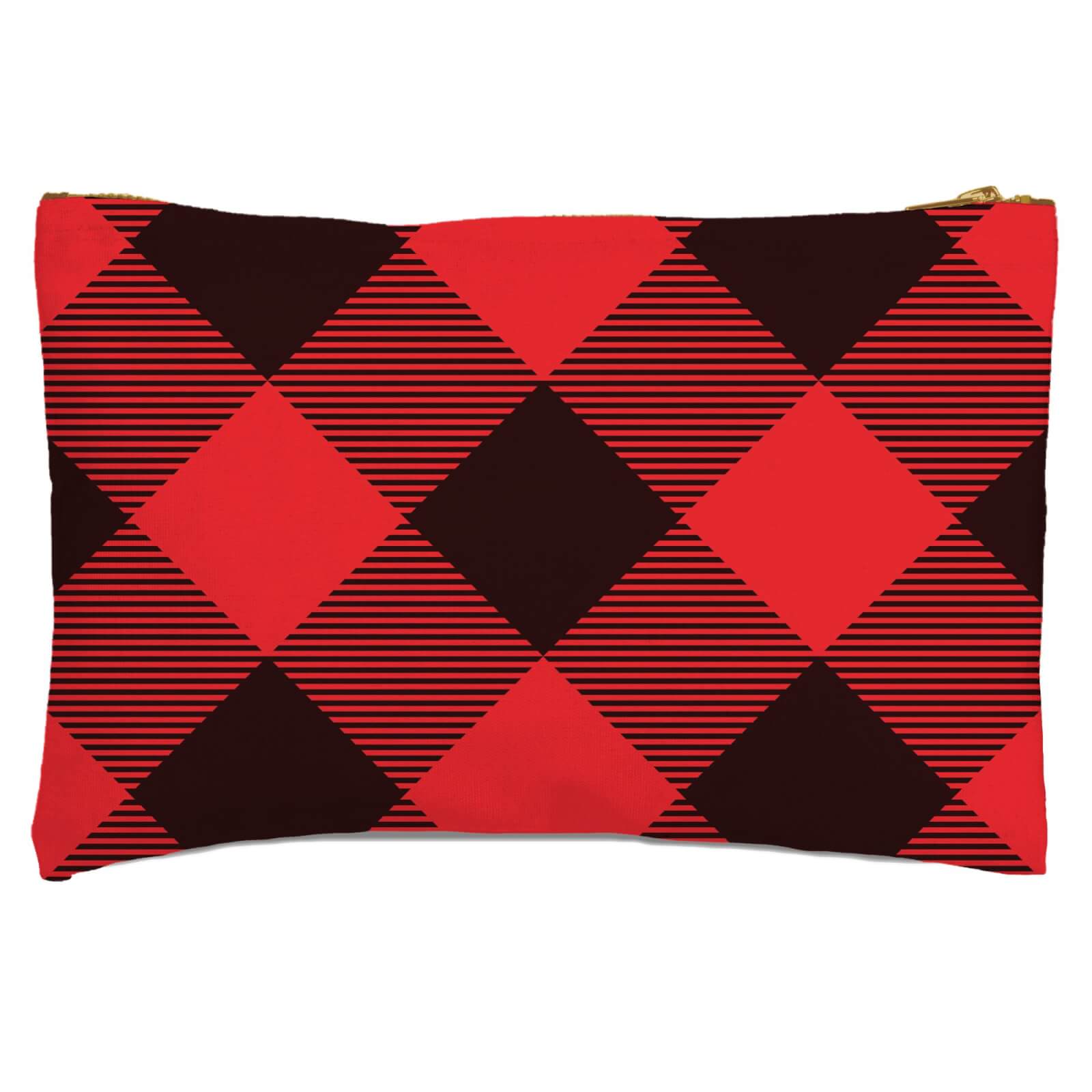 Red & Black Cross Tartan Zipped Pouch