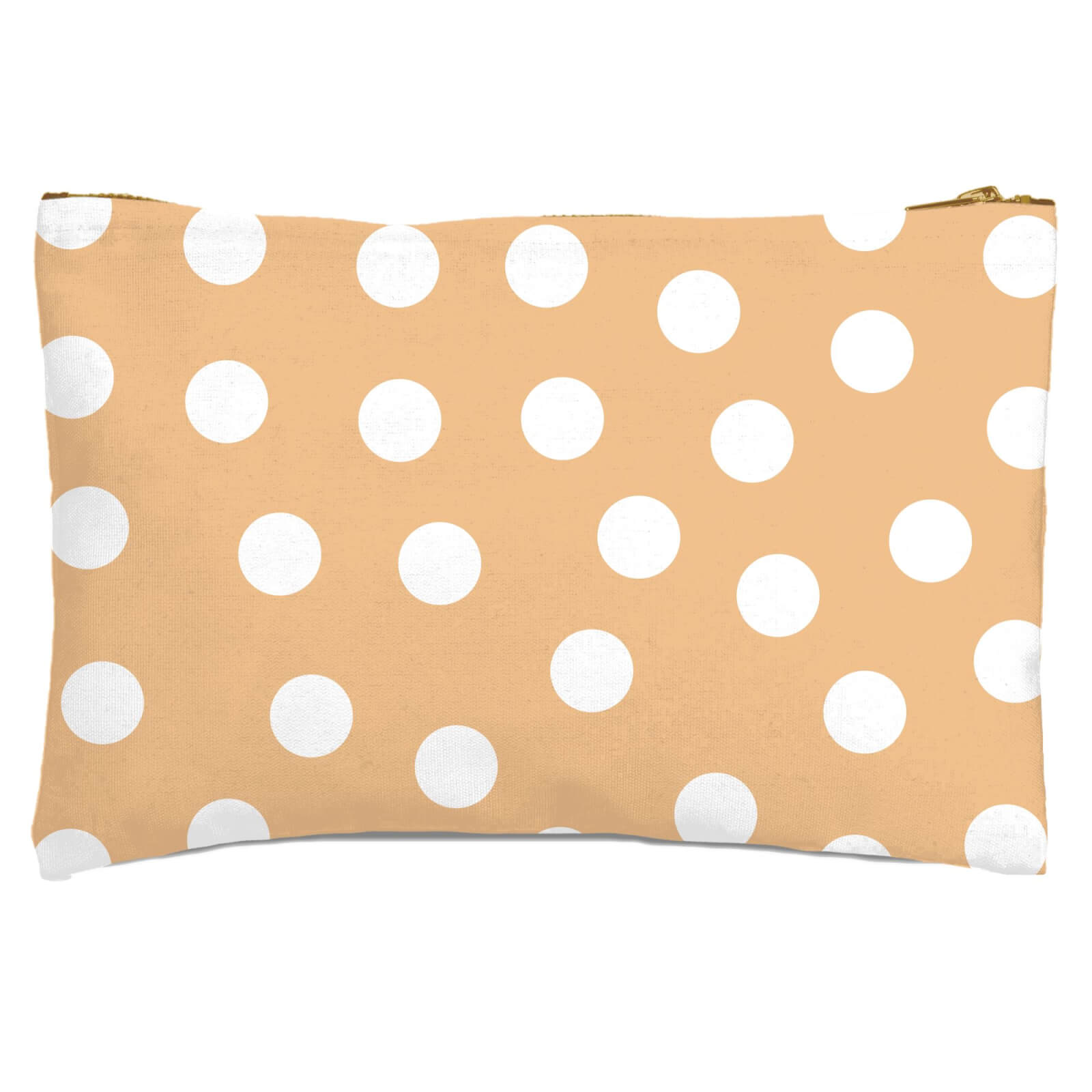 Beige Polka Dots Zipped Pouch