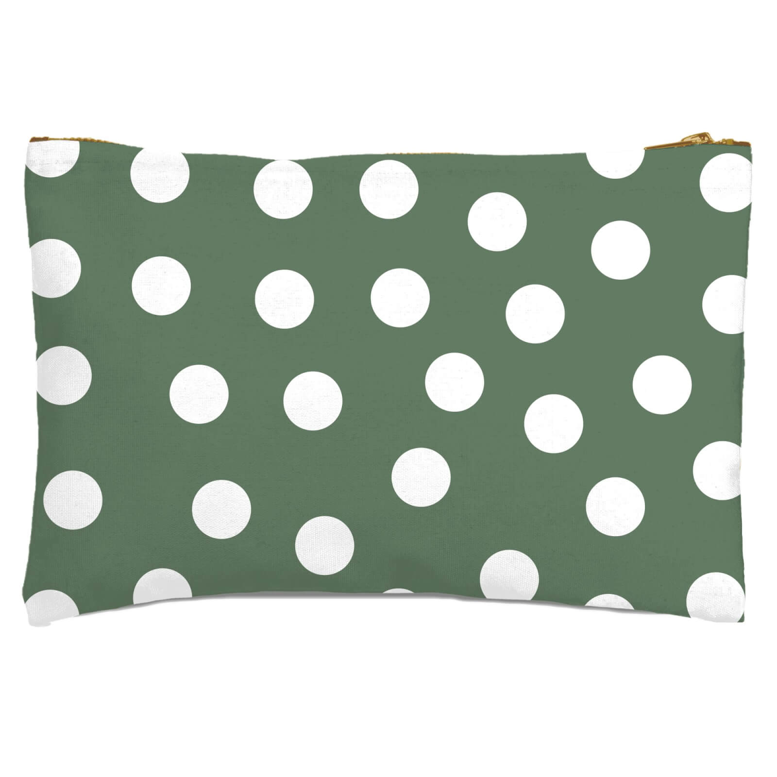 Khaki Polka Dots Zipped Pouch