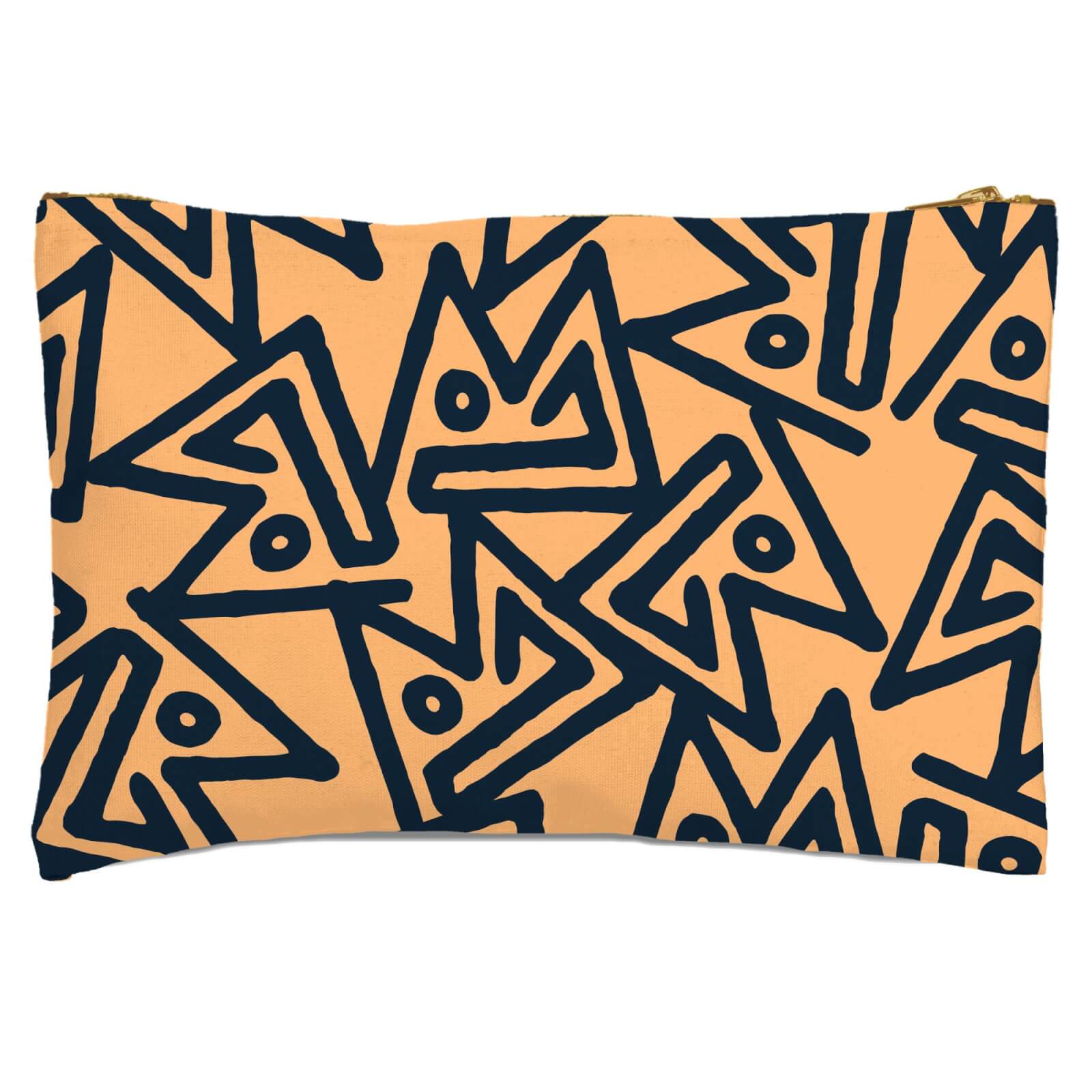 Abstract Tribal Triangular Pattern Zipped Pouch