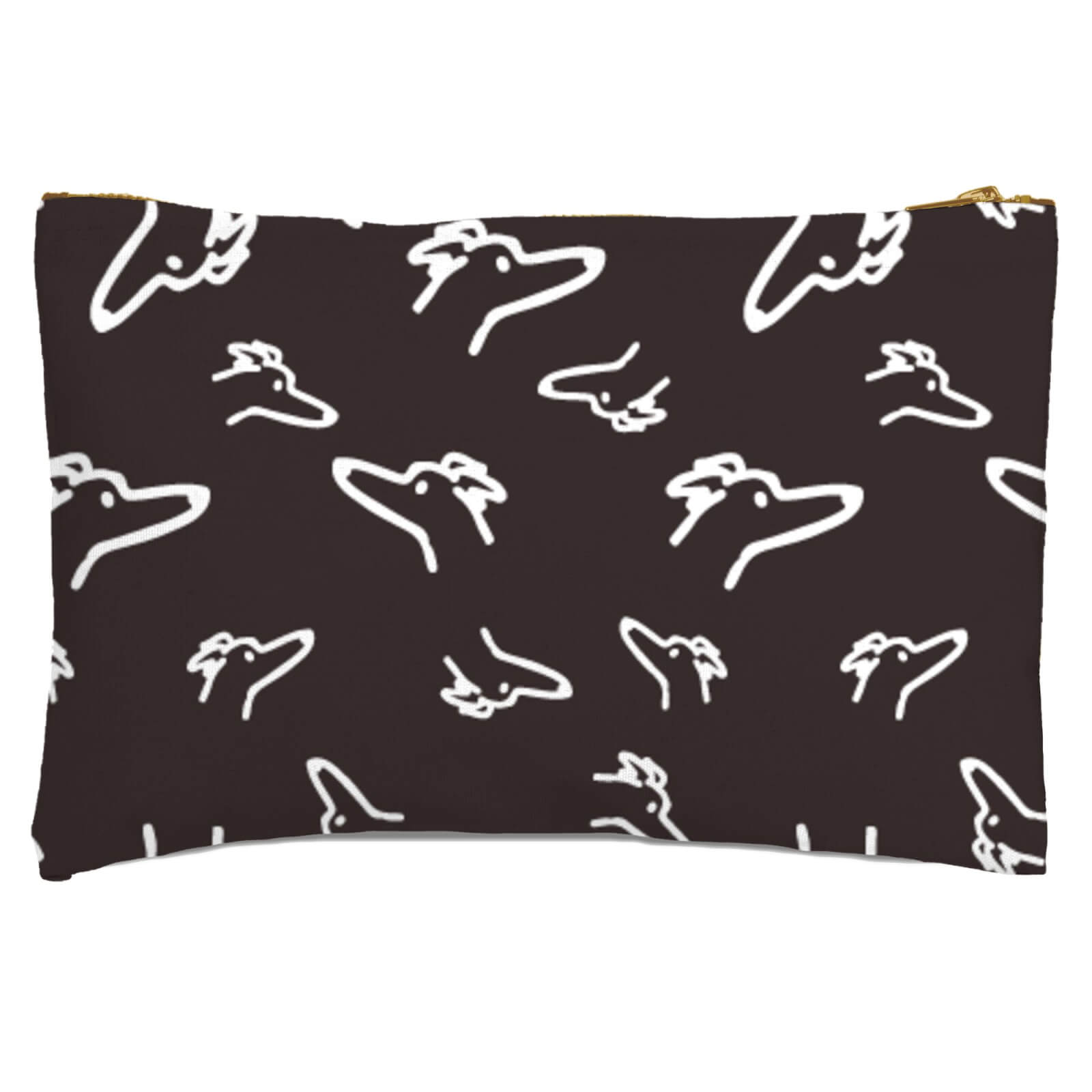 Line Dog Pattern Zipped Pouch