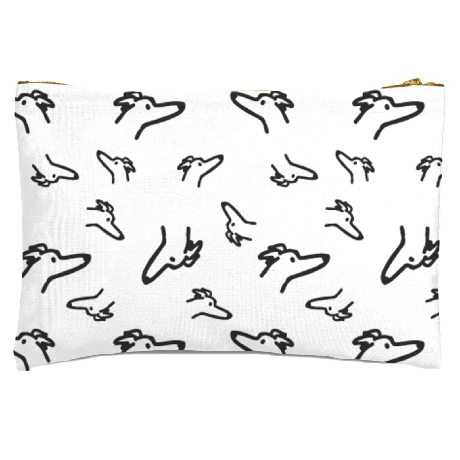 Line Art Dog Pattern Zipped Pouch