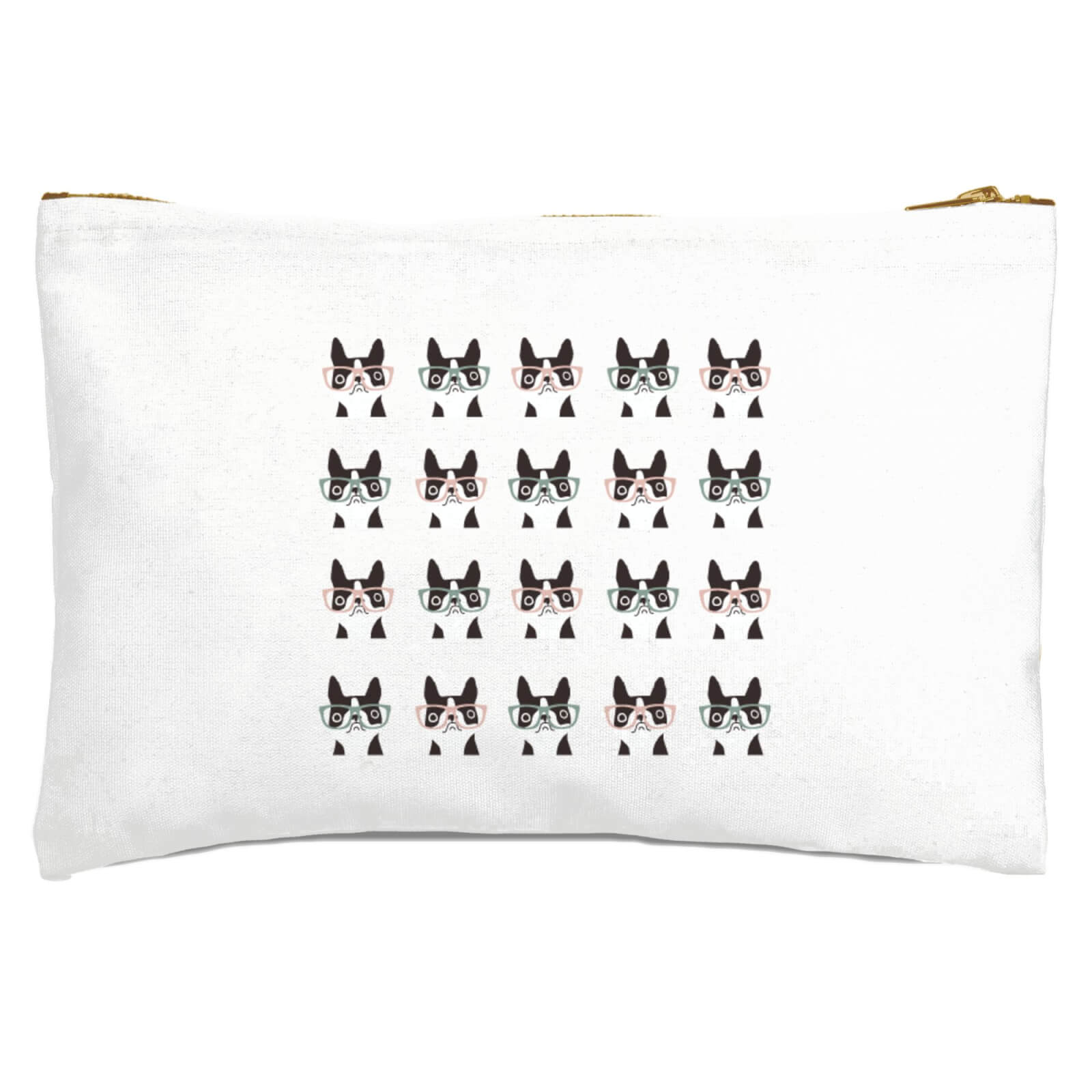 Pugs In Glasses Zipped Pouch