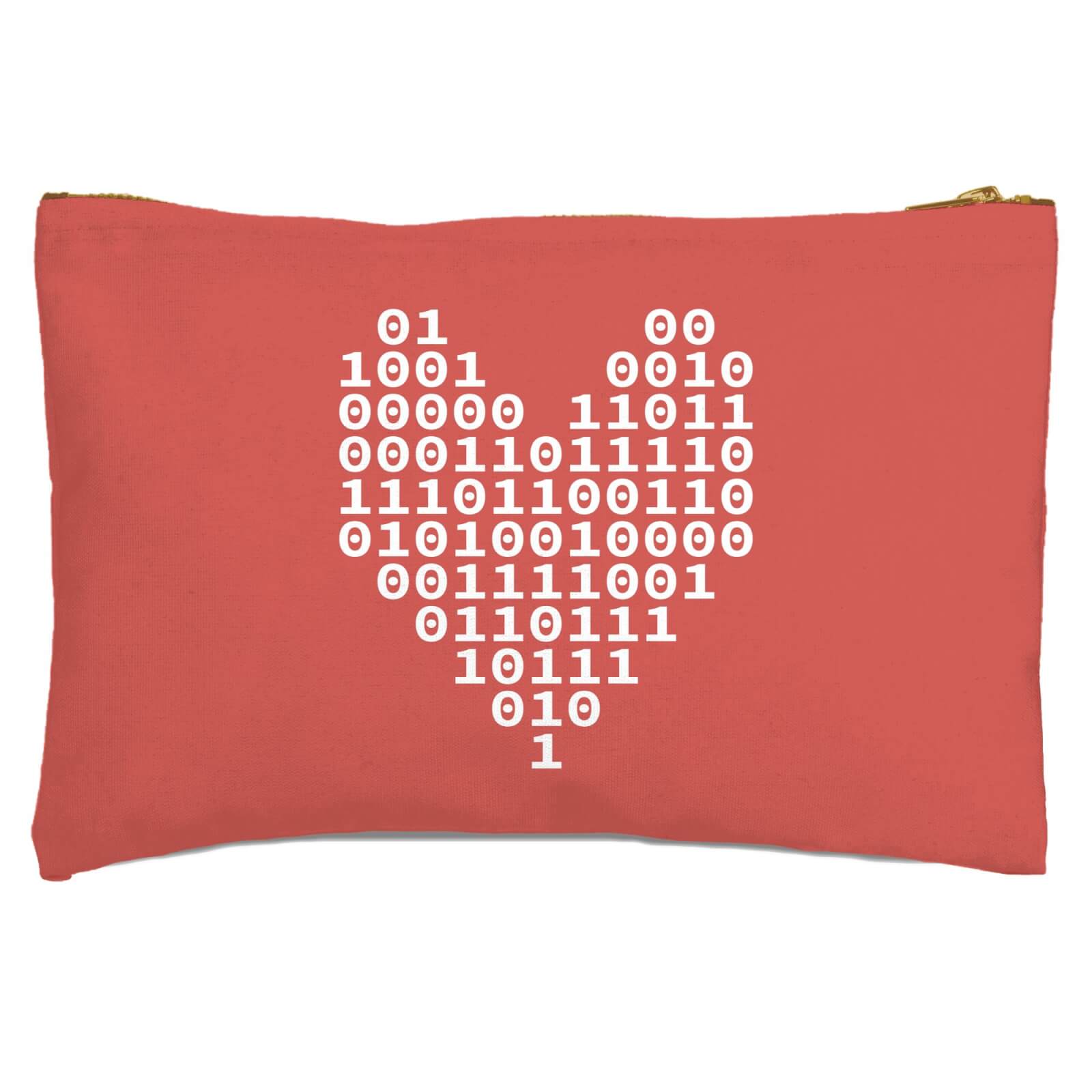Binary Heart Zipped Pouch