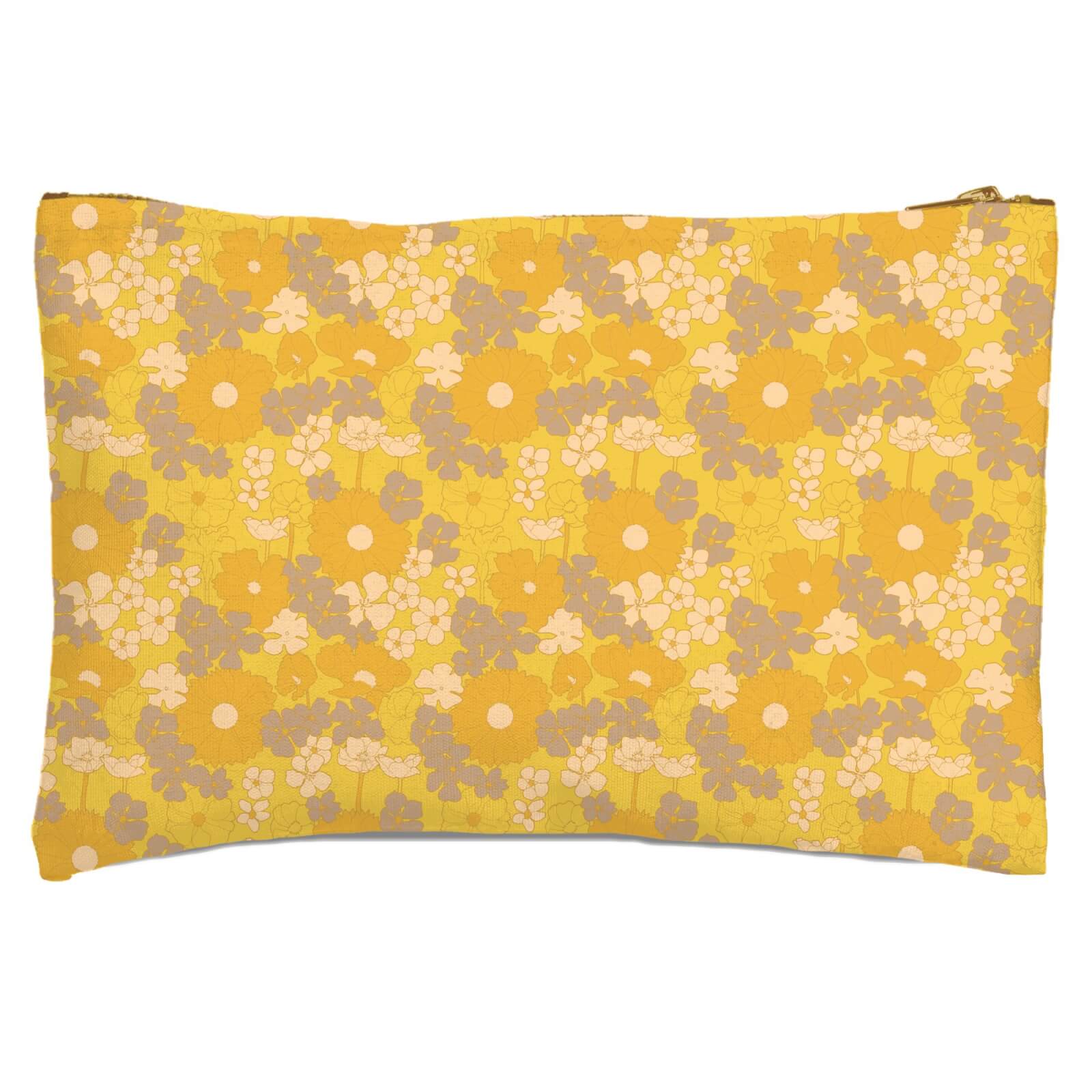 60s Flower Print Zipped Pouch
