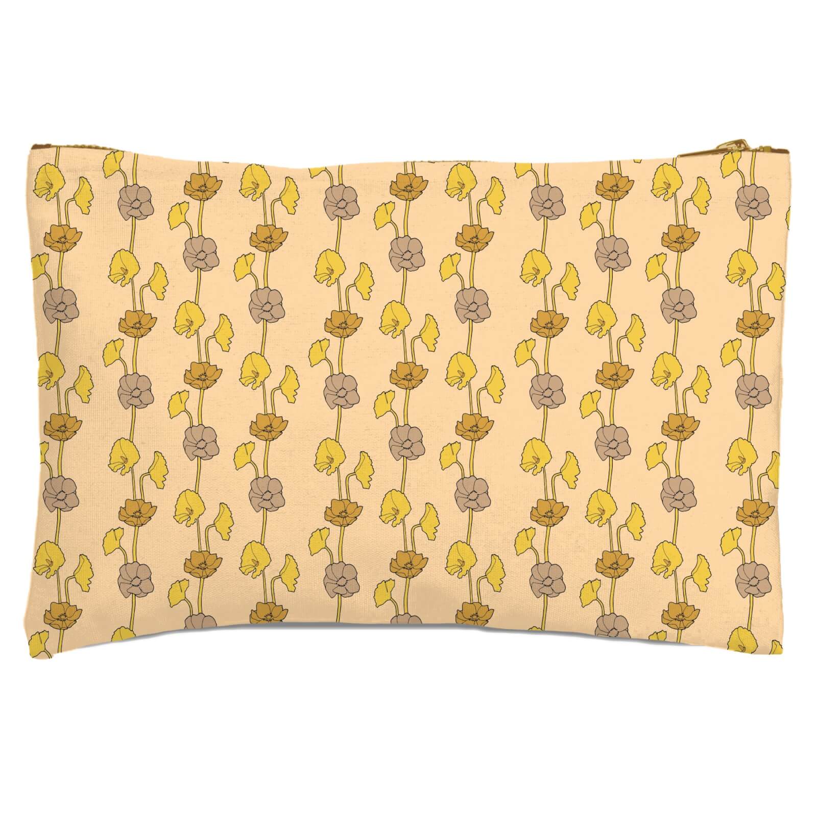 60s Light Flower Zipped Pouch