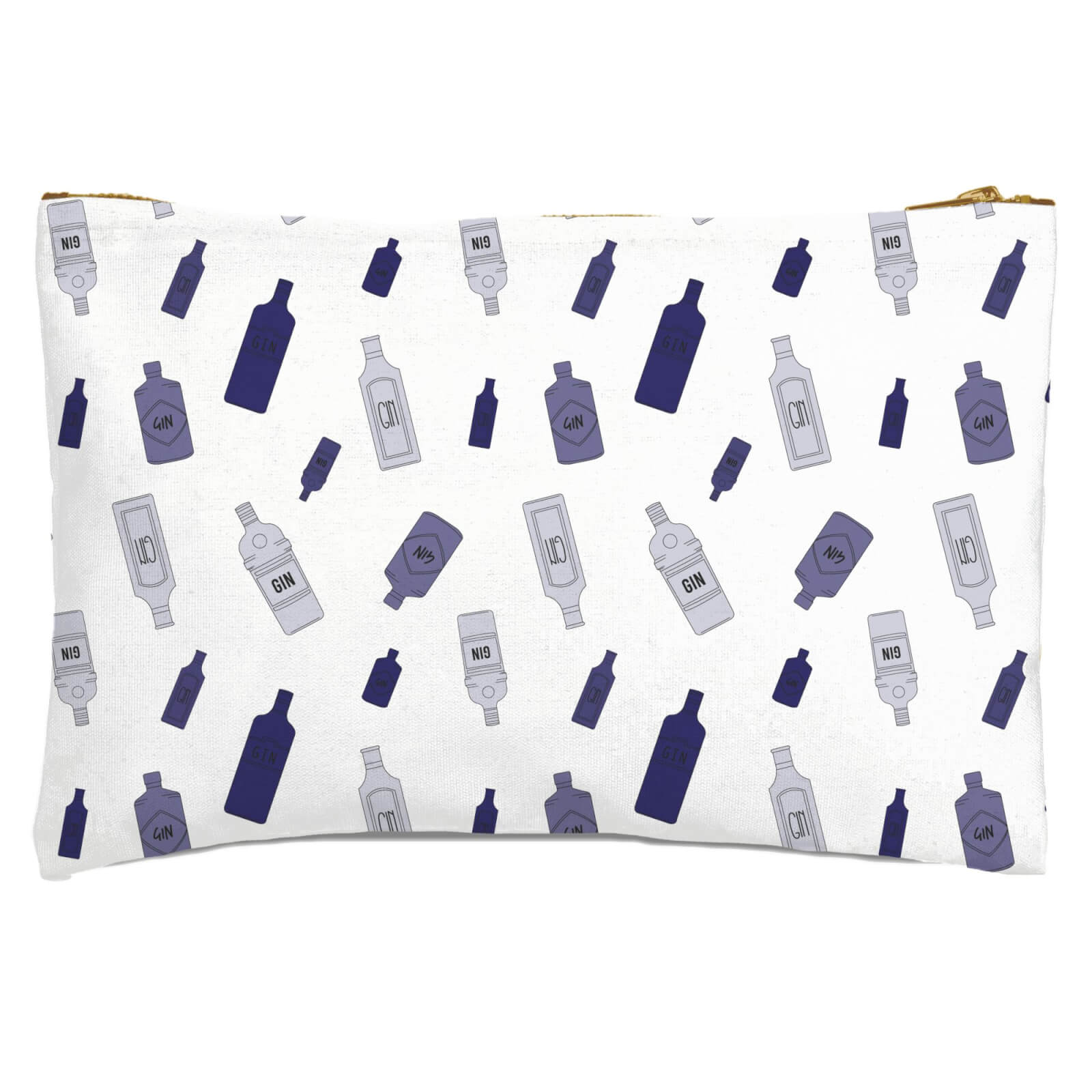Gin Bottles Blue Zipped Pouch