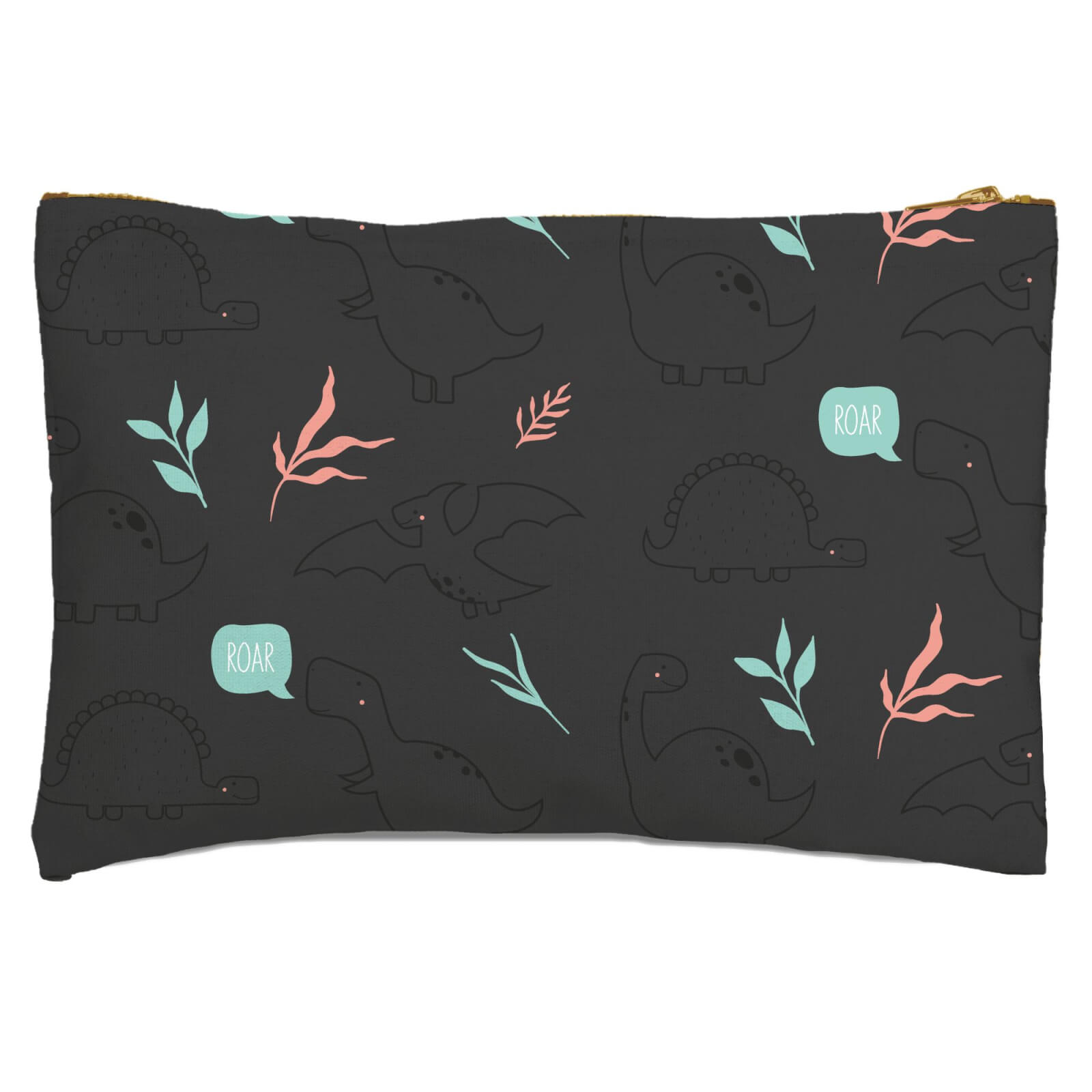 Pastel Dino Pattern Zipped Pouch