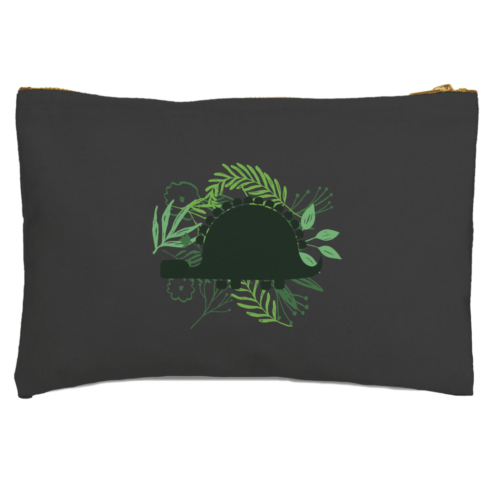 Stegosaurus Silhouette Foliage Zipped Pouch
