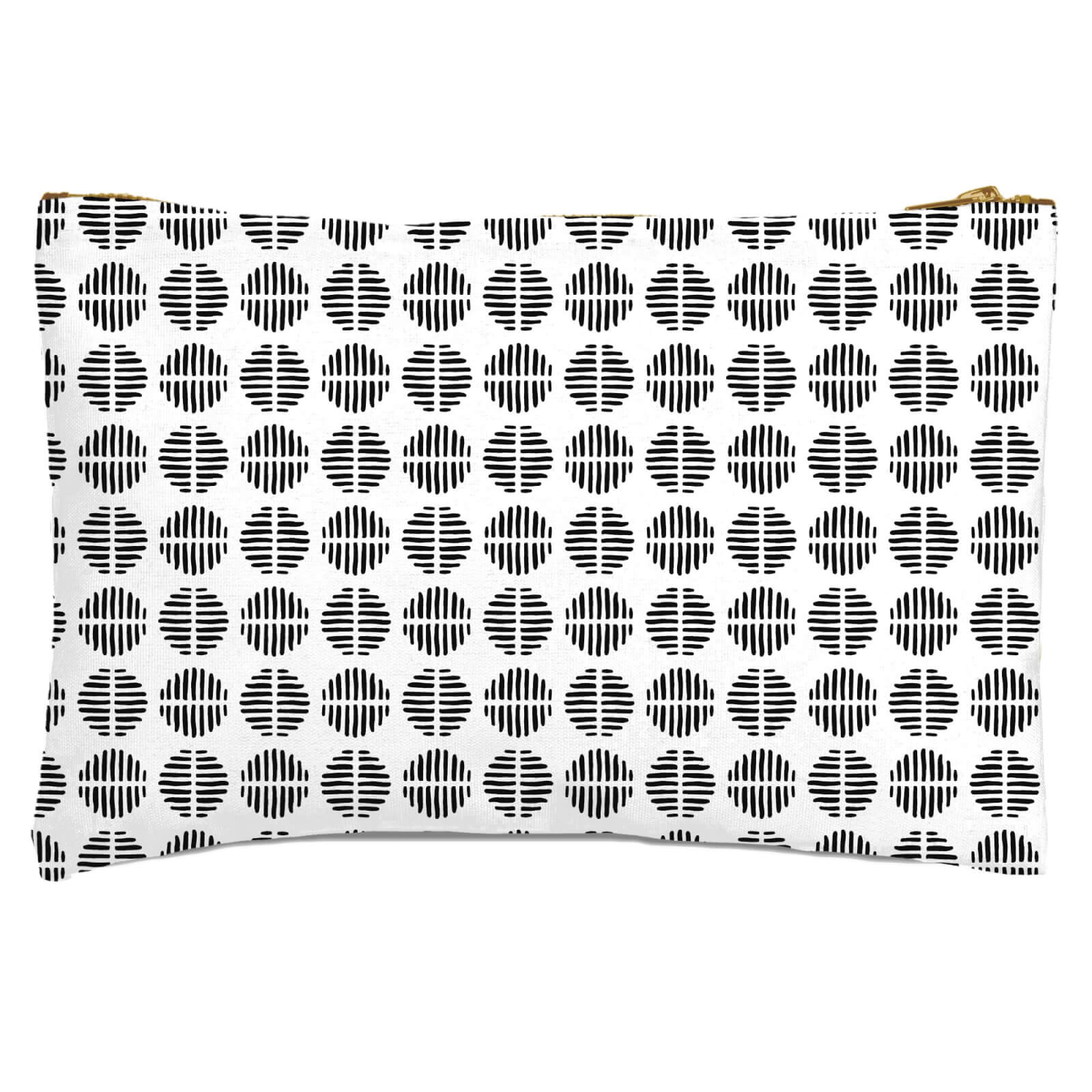 Retro Black And White Circles Zipped Pouch