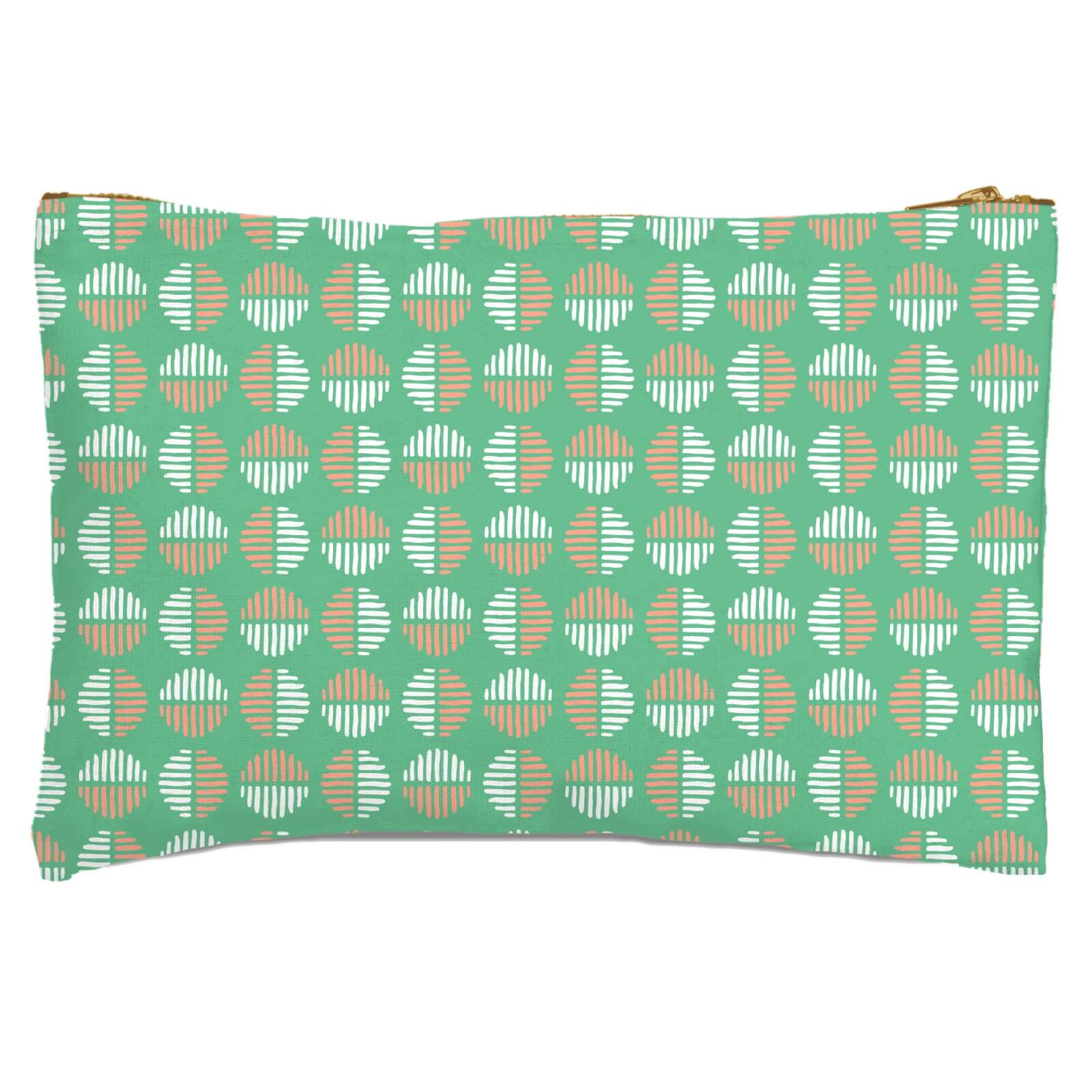 Retro Green Circles Zipped Pouch