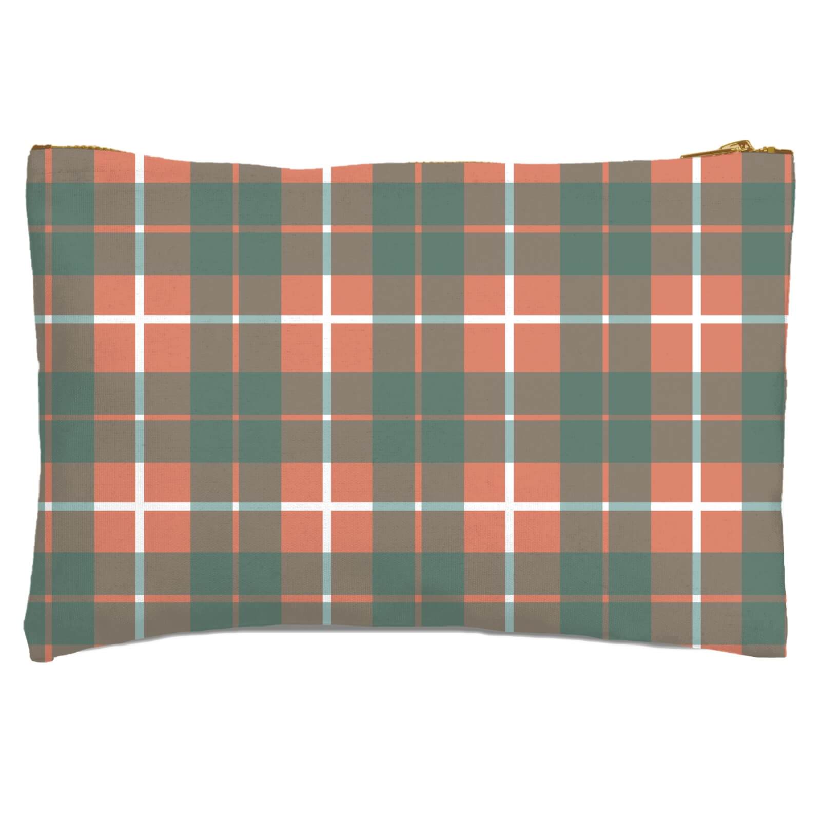 Tartan Orange Zipped Pouch