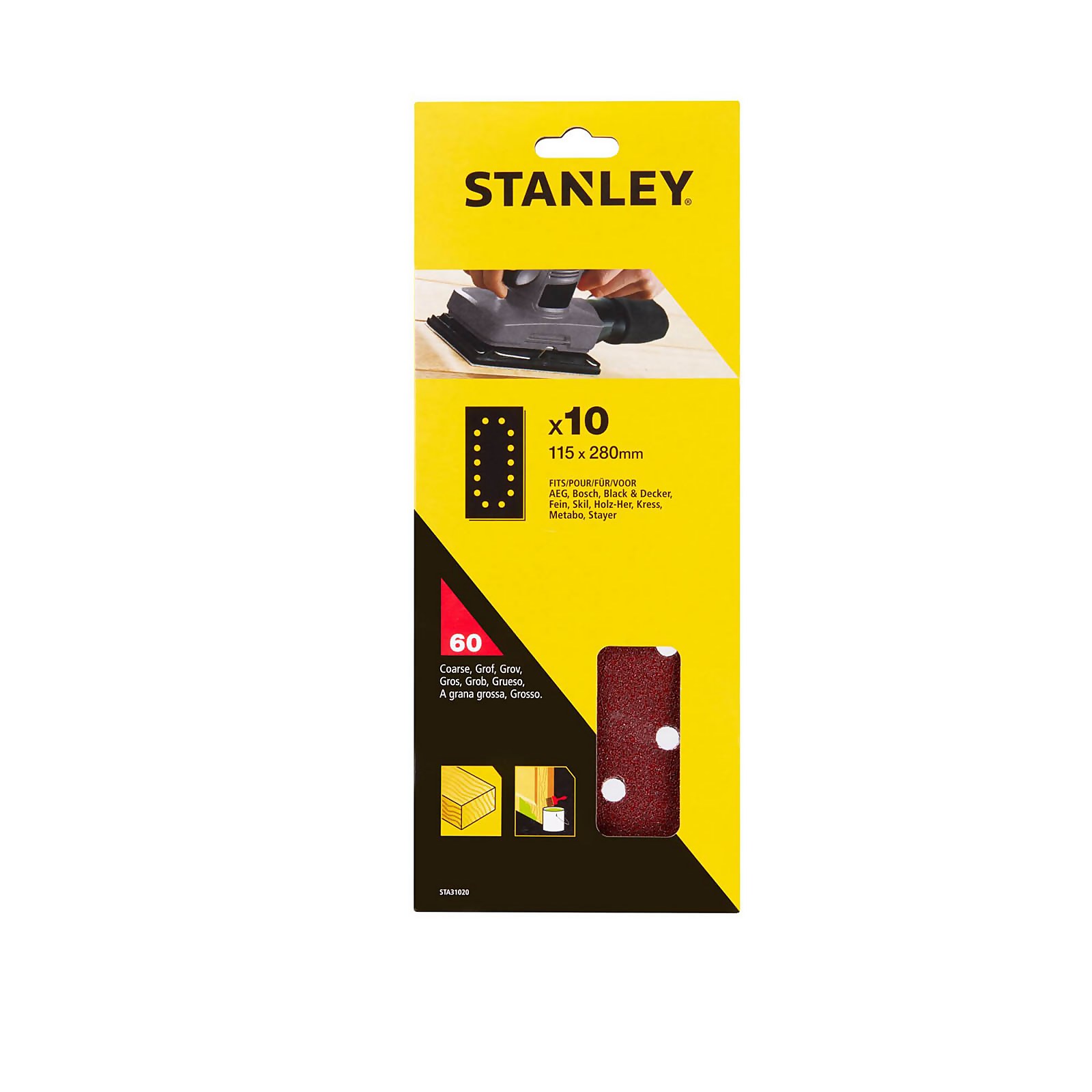 Photo of Stanley Half Sanding Sheets 115 X 280mm – Pack Of 10 60g -sta31020-xj-