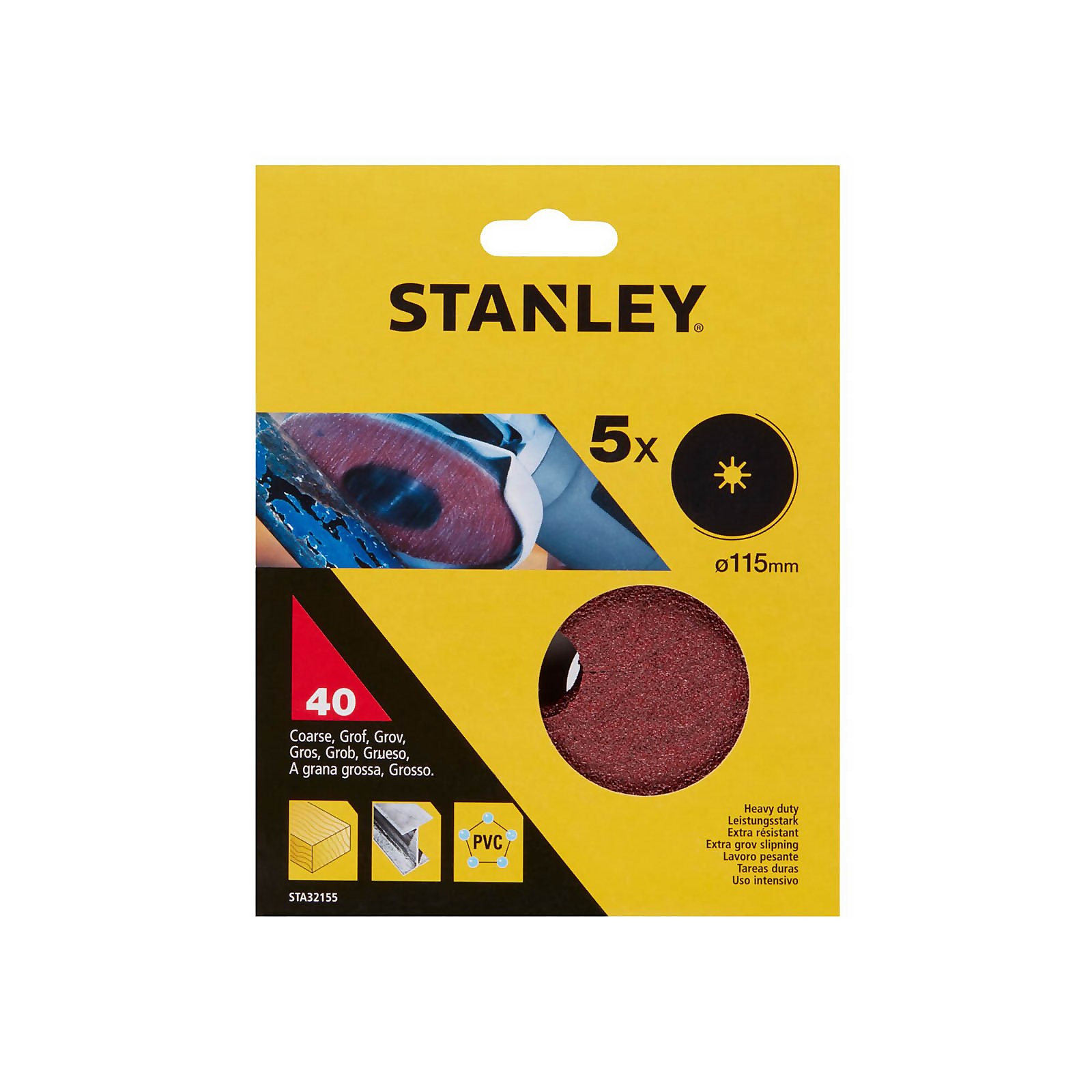 Photo of Stanley 115mm Fibre Discs – Pack Of 5 40g -sta32155-xj-