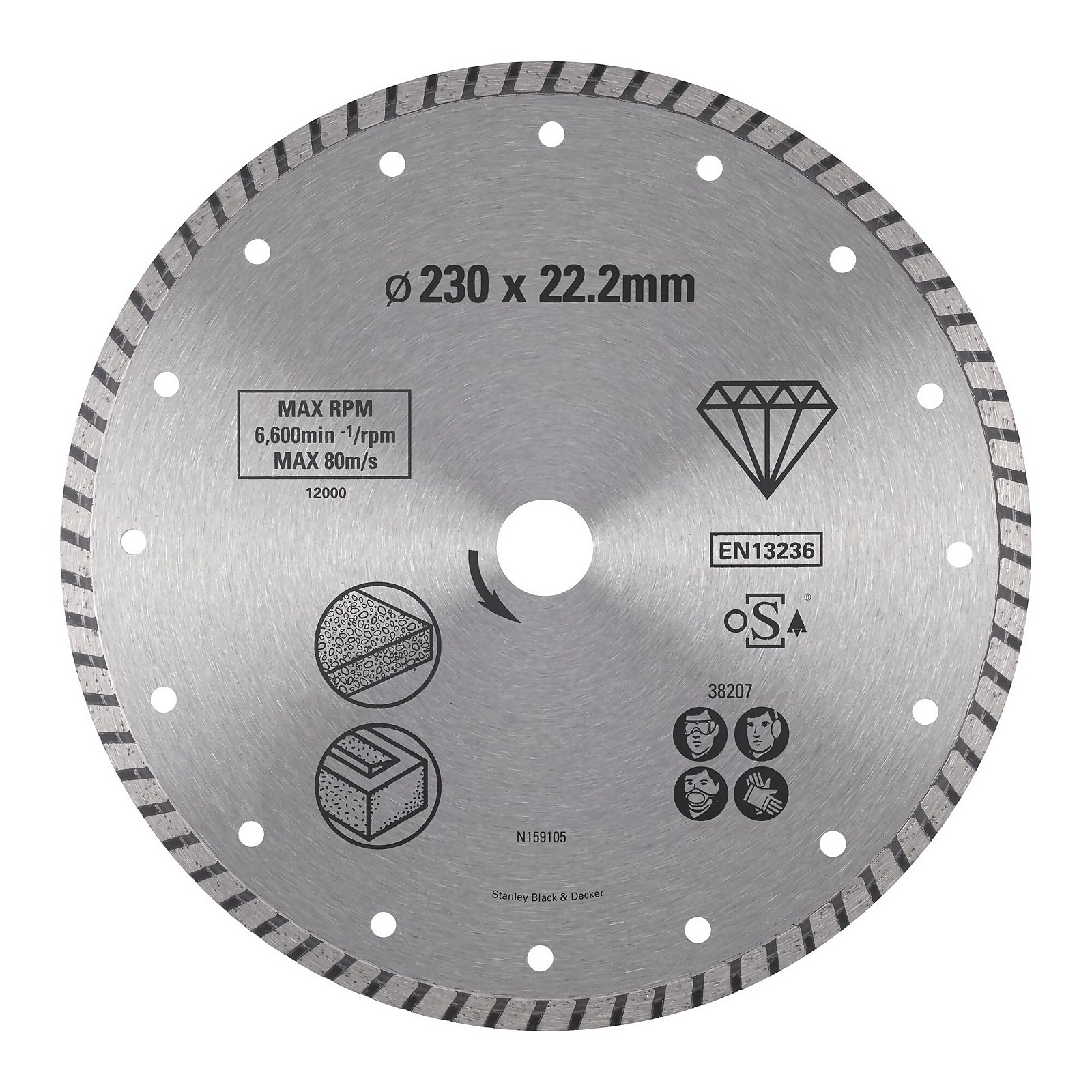 Photo of Stanley 230mm Continuous Turbo Rim Cutting Disc -sta38207-xj-
