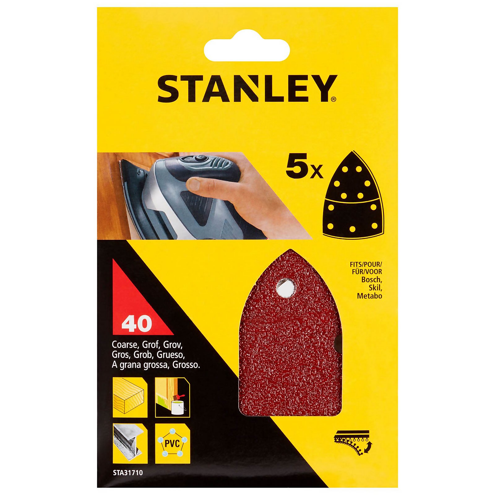 Photo of Stanley Detail Sanding Sheets – Pack Of 5 40g -sta31710-xj-